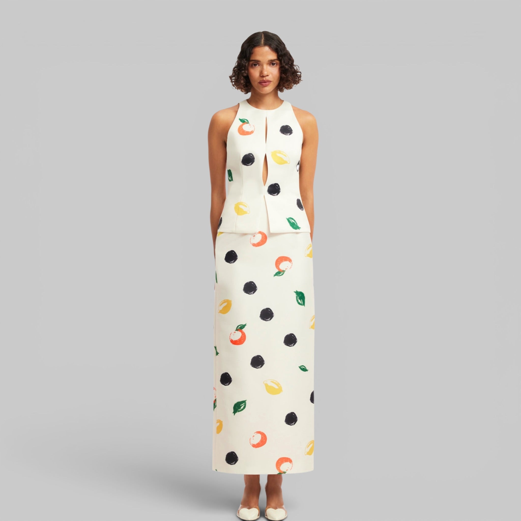 Amelia Top - Citrus Spots