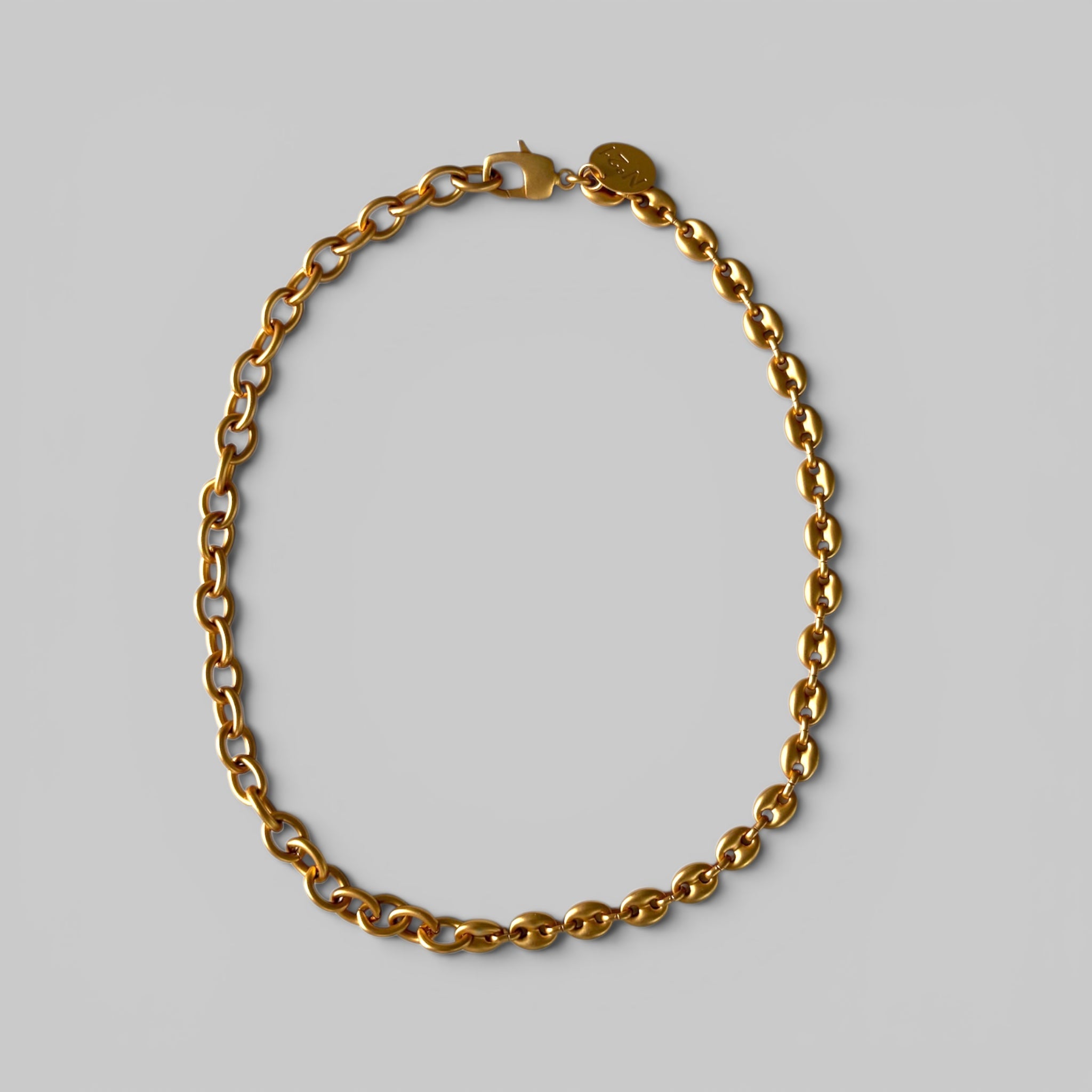 No.21 Mixed Link Chain Necklace in brass