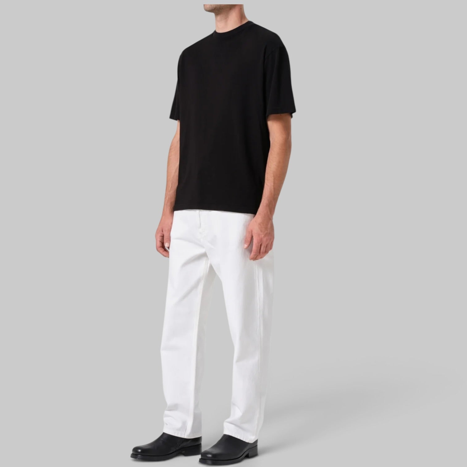 Asha Mock Neck Tee by AGOLDE, fabric detail