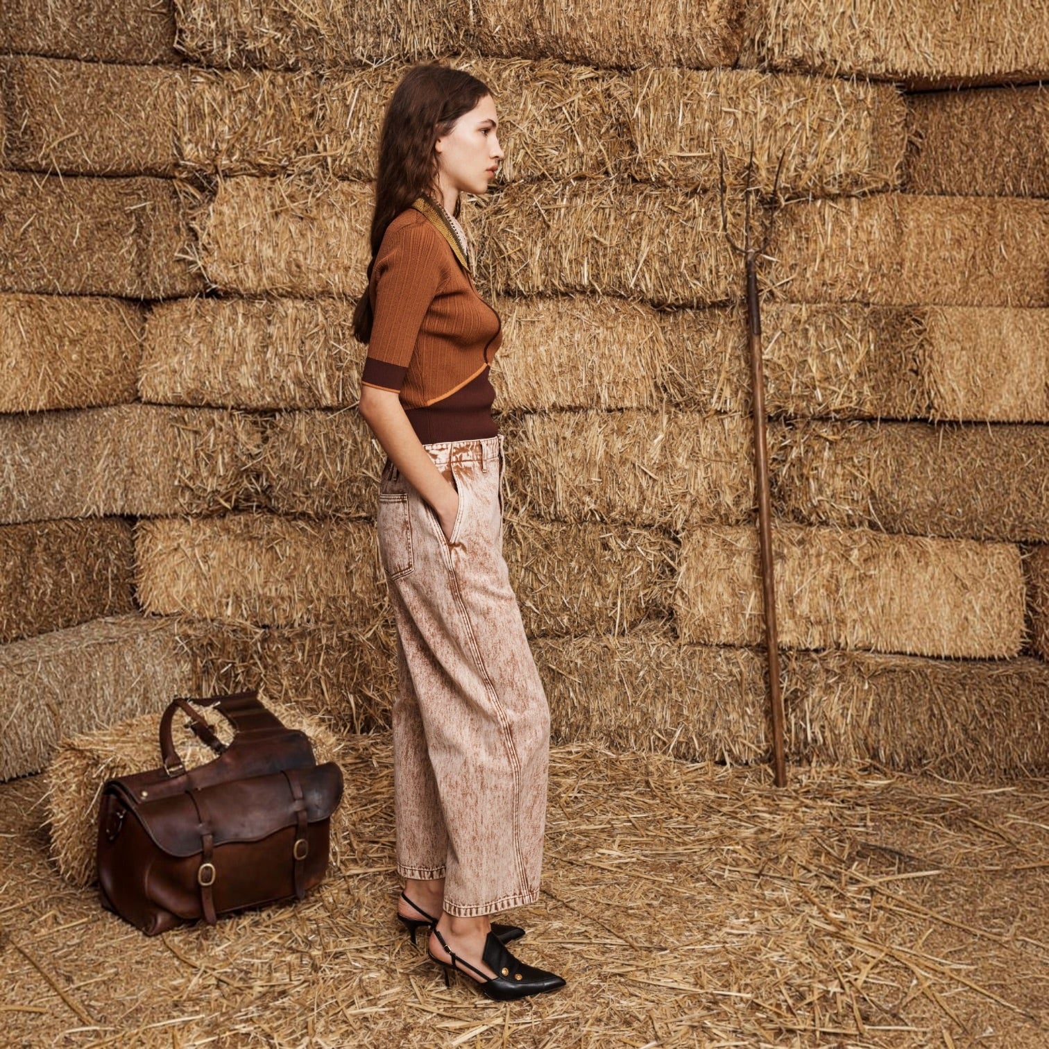 Spur Denim Cropped Jean by Alémais, styled view