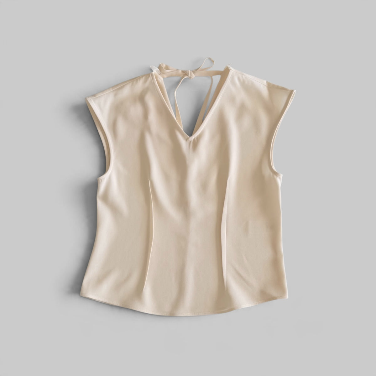 The Garment x Tomorrow Crepe Back Blouse in ivory