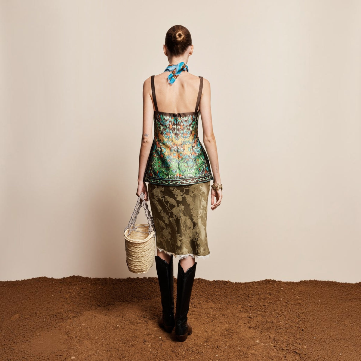 Winifred Bias Slip Skirt by Alémais, styled view