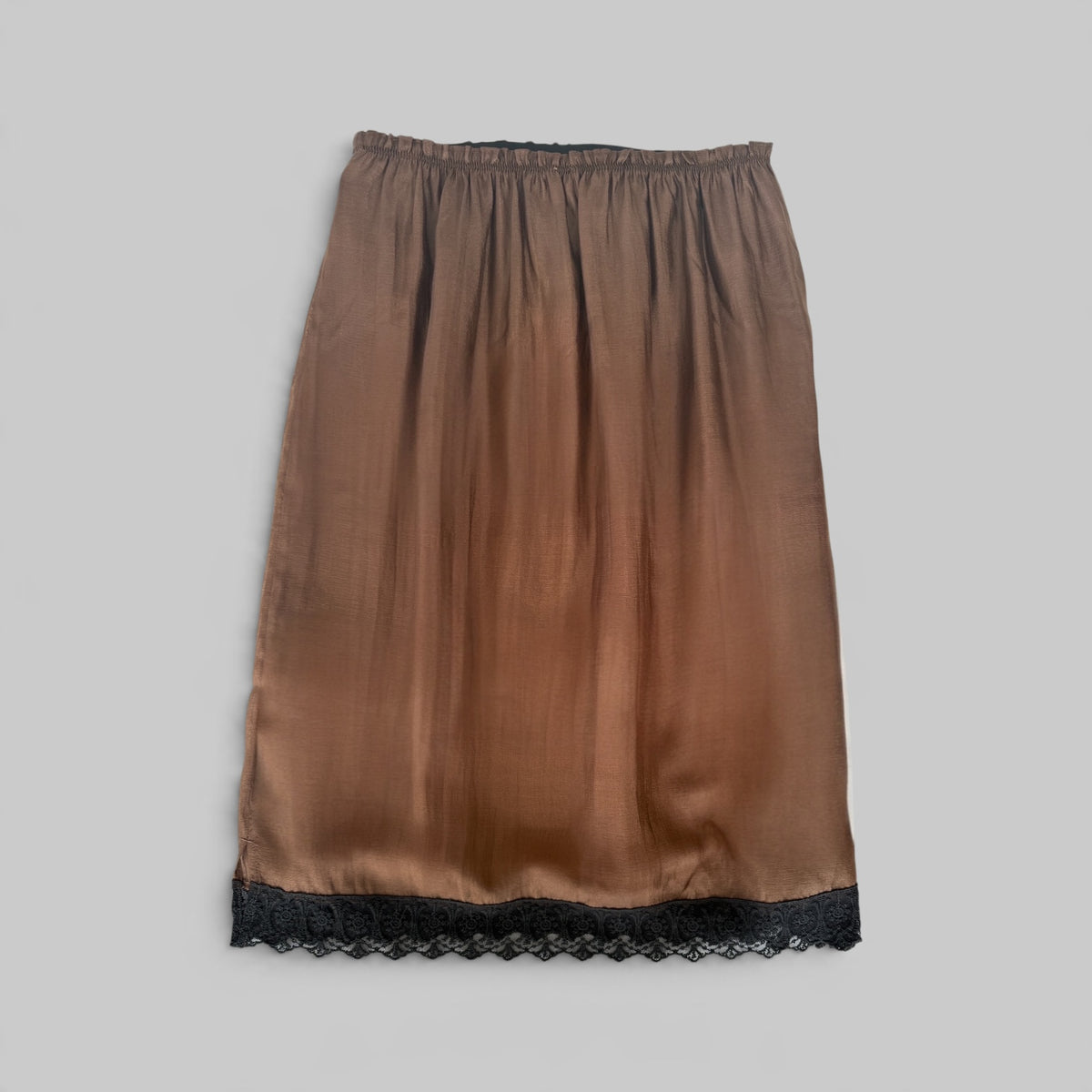 The Garment x Tomorrow Gilian Lace Skirt in brown with black lace