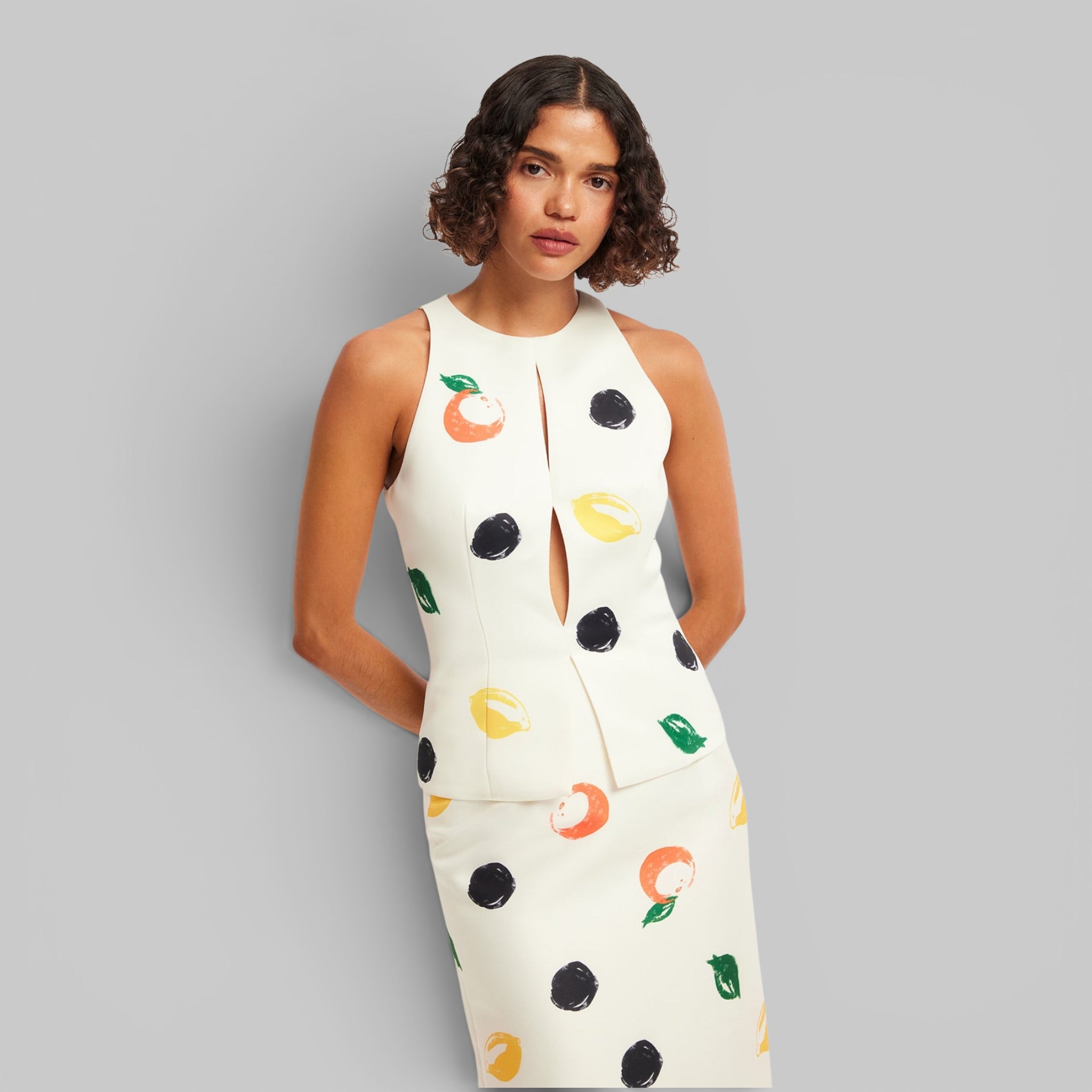 Amelia Top - Citrus Spots