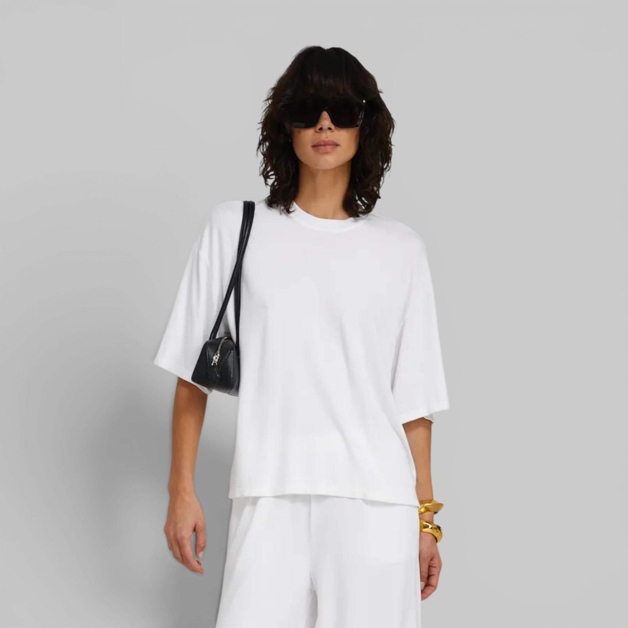Oversized Cropped Boxy Tee by SPRWMN, detail view
