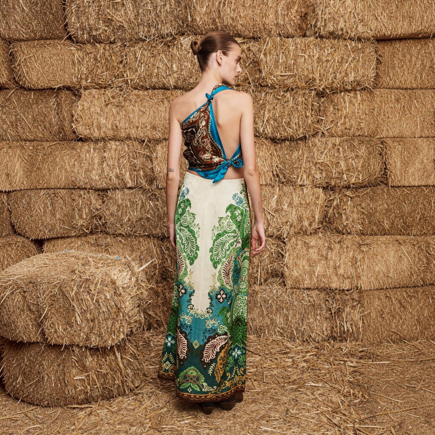 Alma Silk Scarf by Alémais, back view