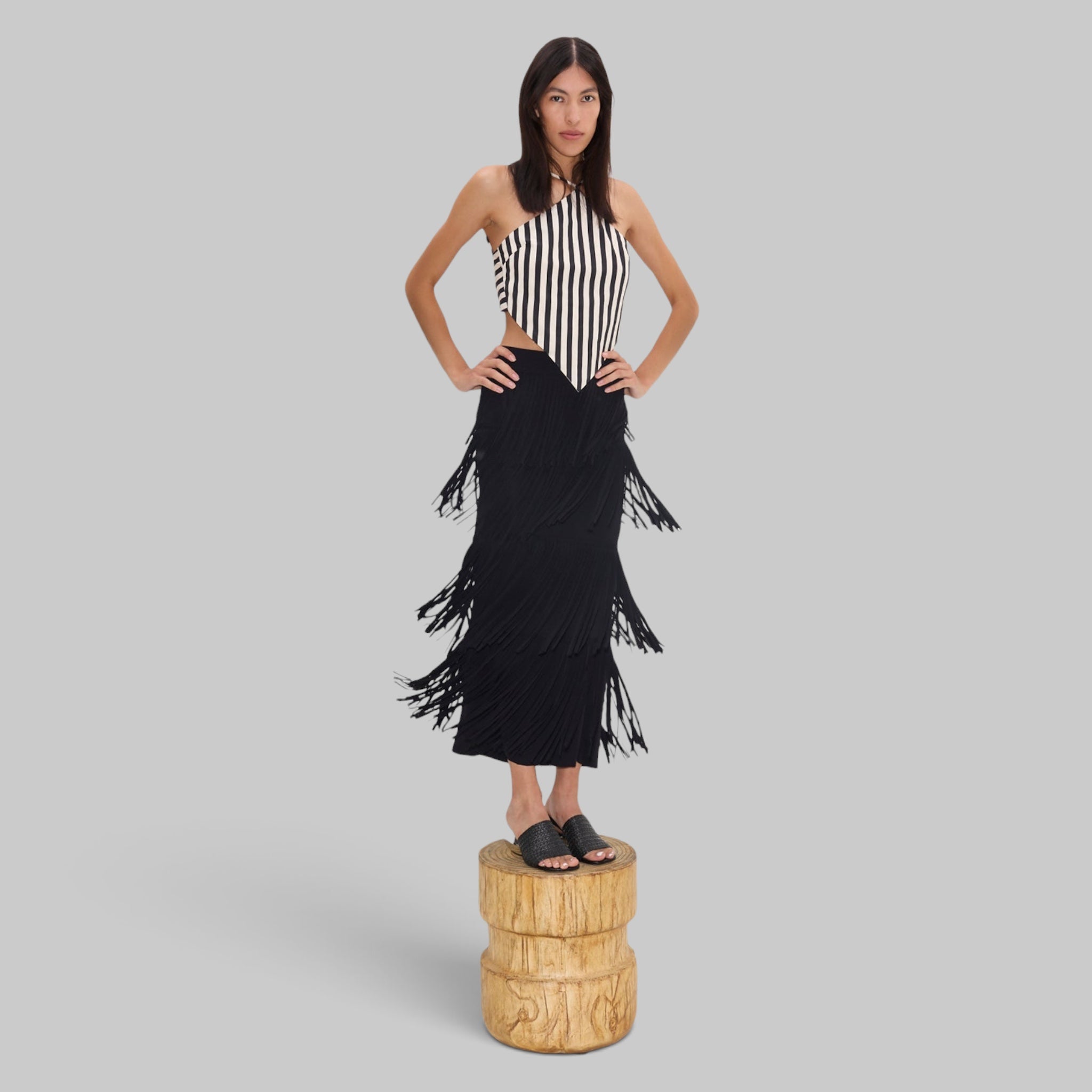 Za Za Knit Fringe Skirt by Simon Miller, detail view
