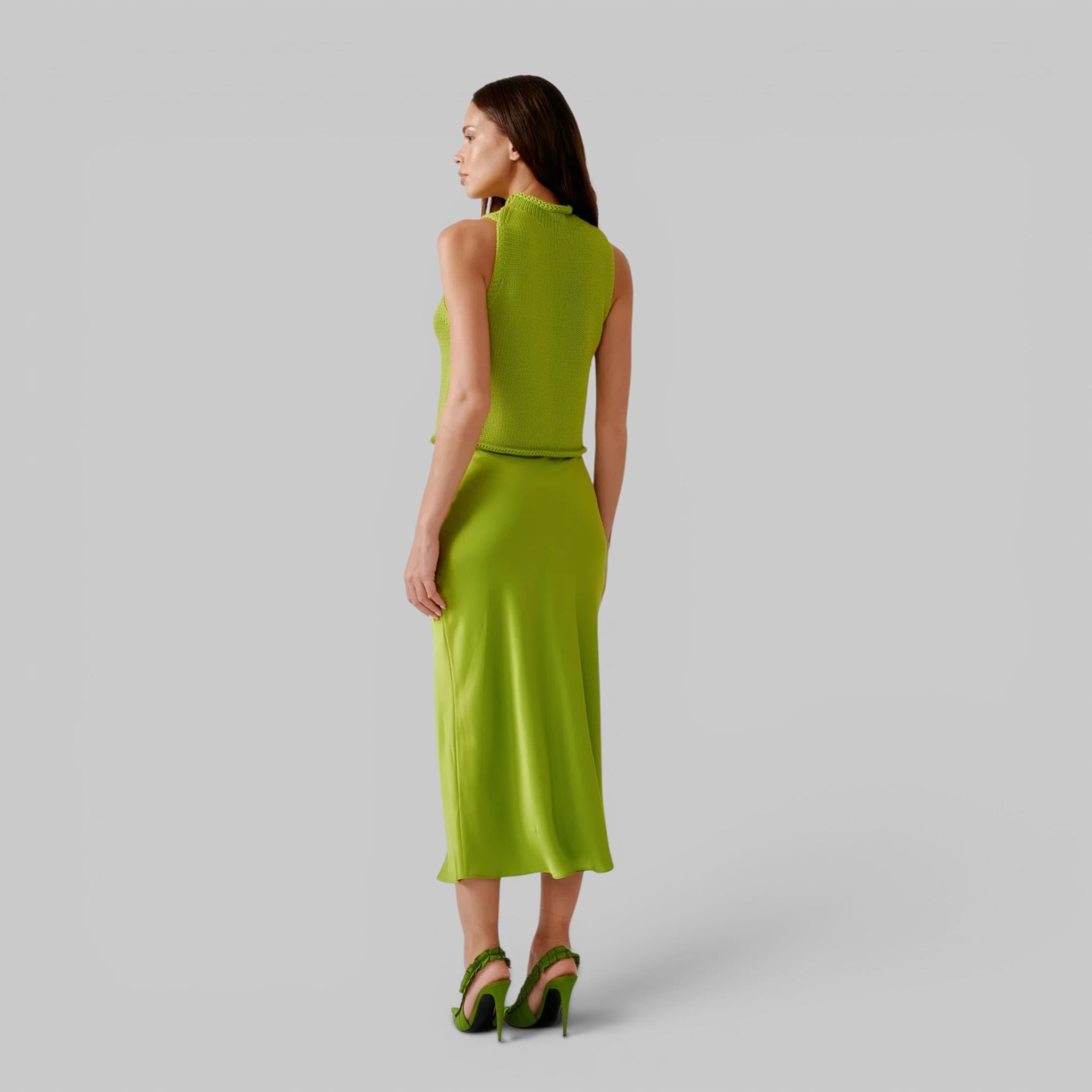 MIRANDA B SCALLOP TRIM BIAS CUT PULL ON SKIRT