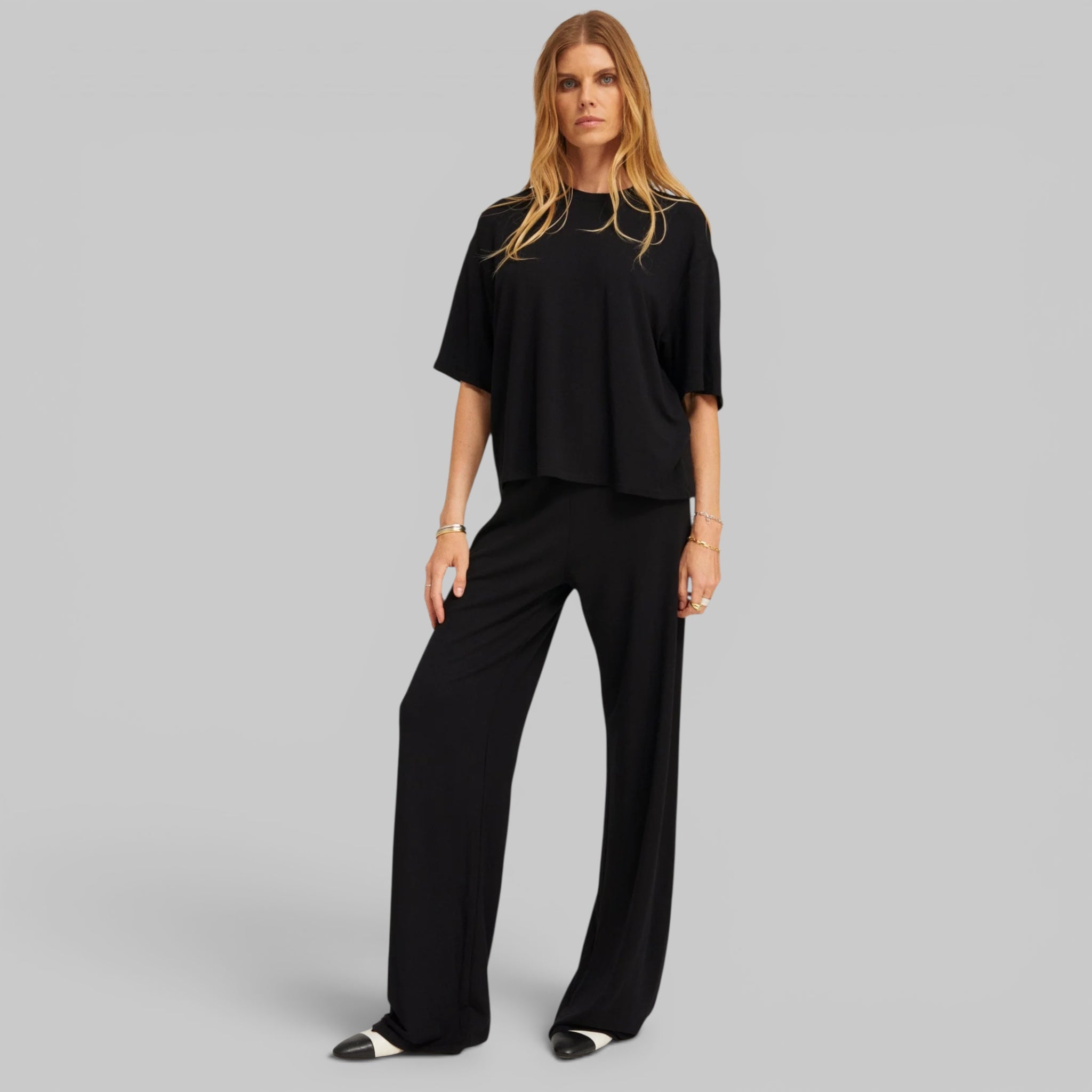 Wide Leg Easy Pants by SPRWMN, side view
