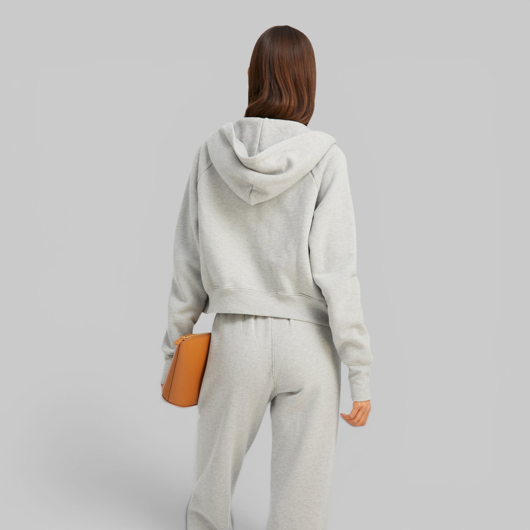 Shrunken Raglan Hoodie by SPRWMN, Heather Grey/Black