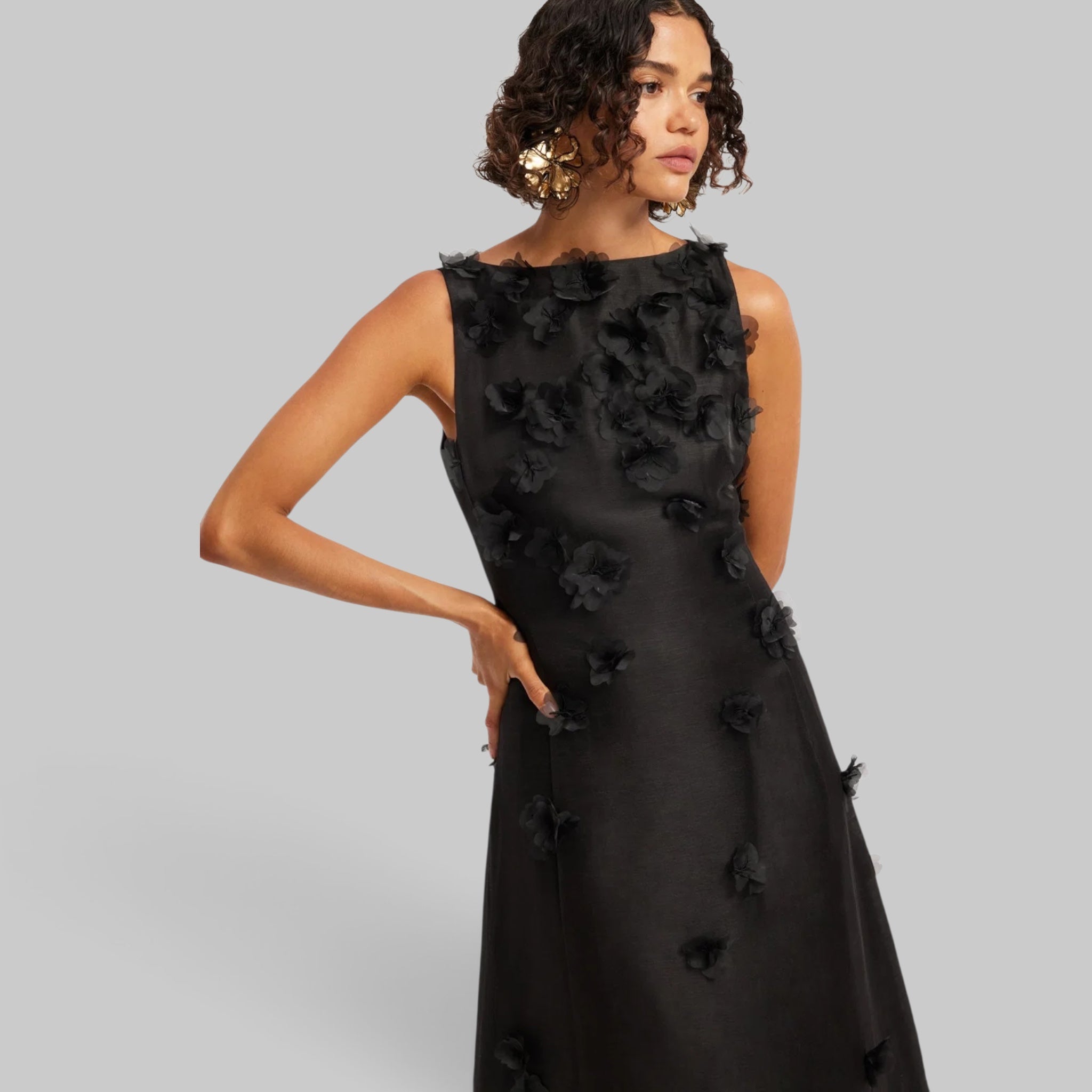 Cleo Petal Sleeveless Midi by Leo Lin, side view