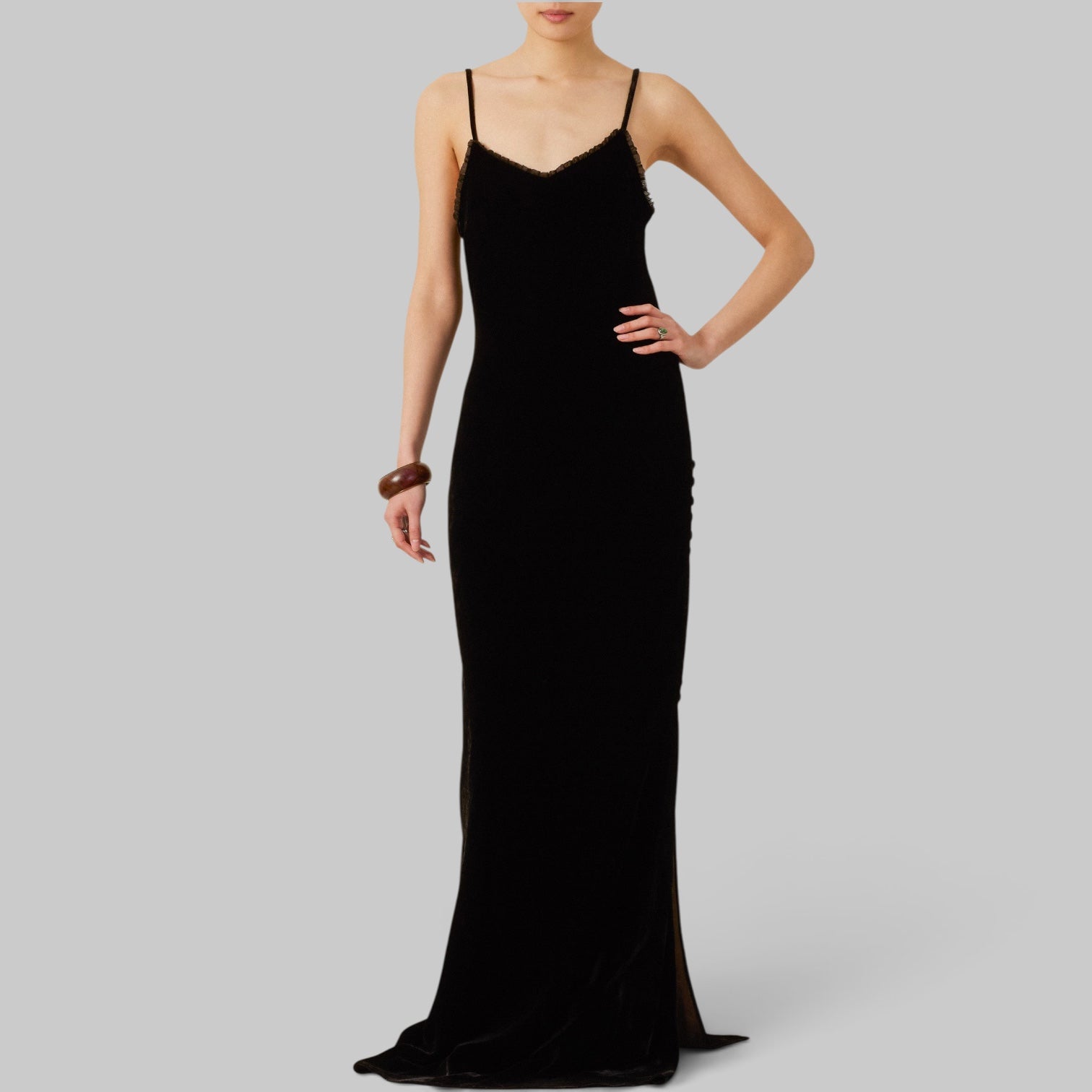 Athens Onyx Velvet Dress by Alix of Bohemia, side view