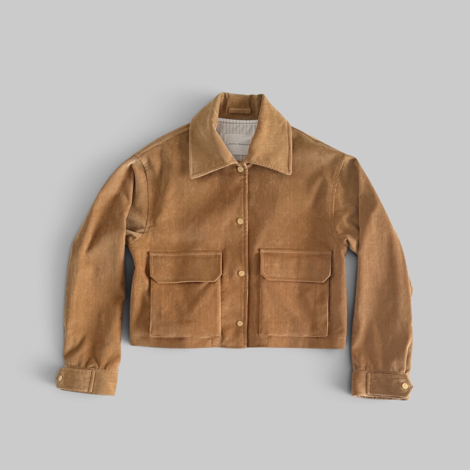 Cropped A-Line Jacket in Caramel by Maria McManus, styled view