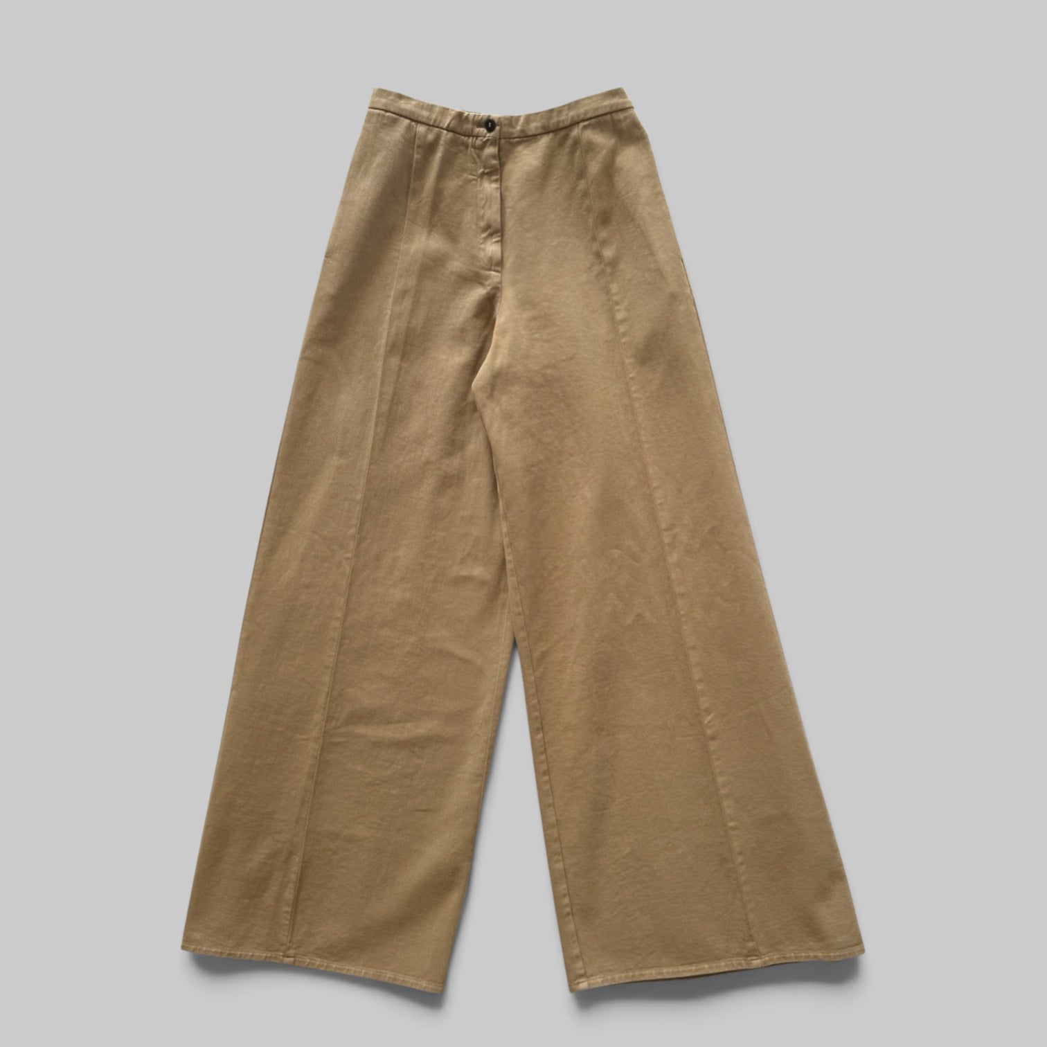 fluid cotton twill wide leg pants