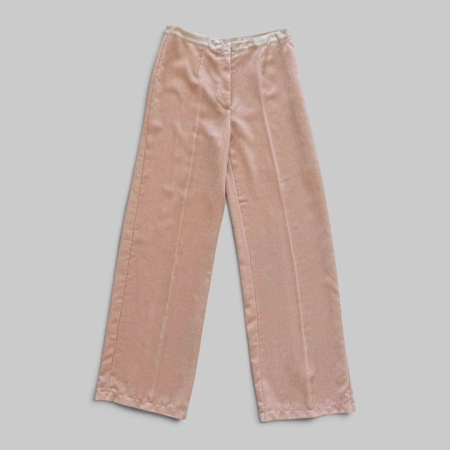 fluid ribbed velvet high waist pants