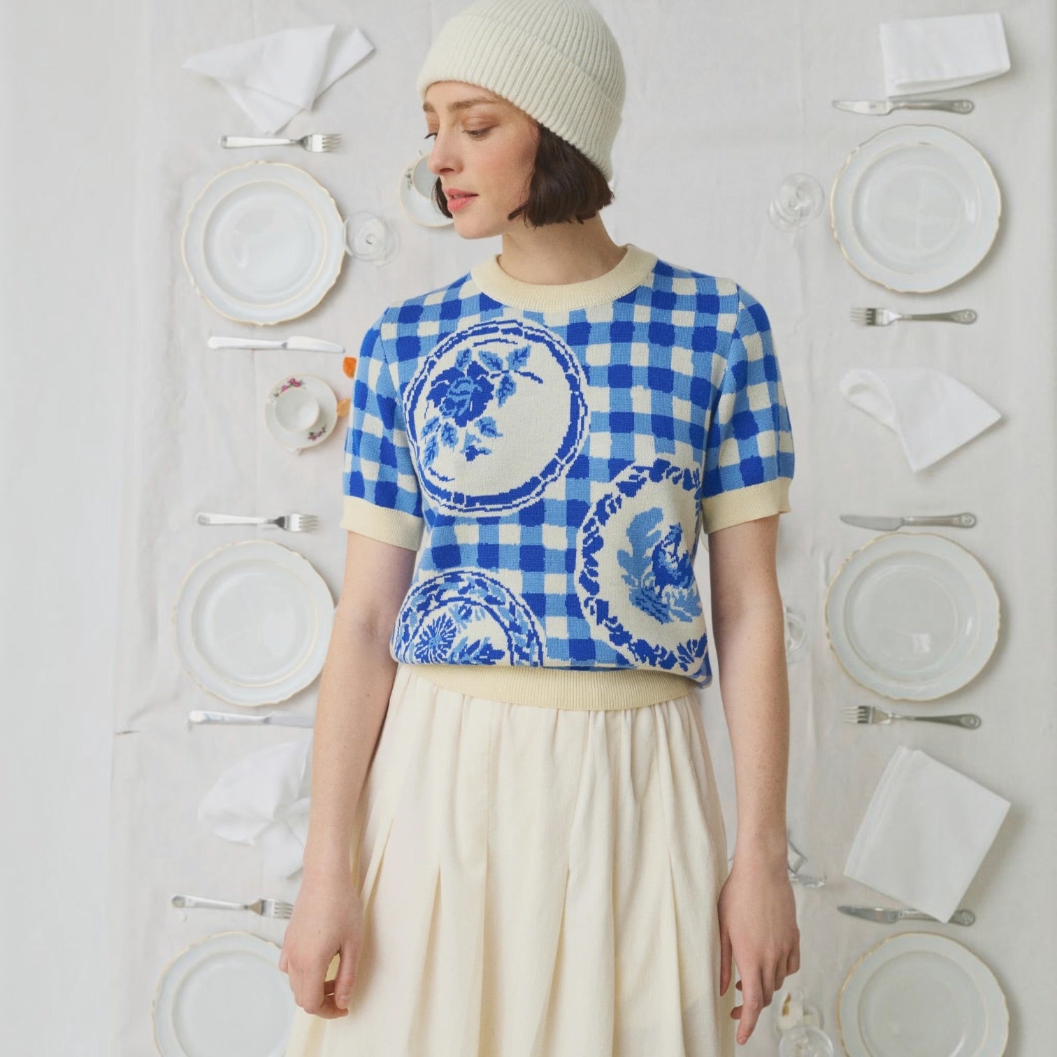 Axelle Jumper by Mii Collection, detail of the jacquard knit