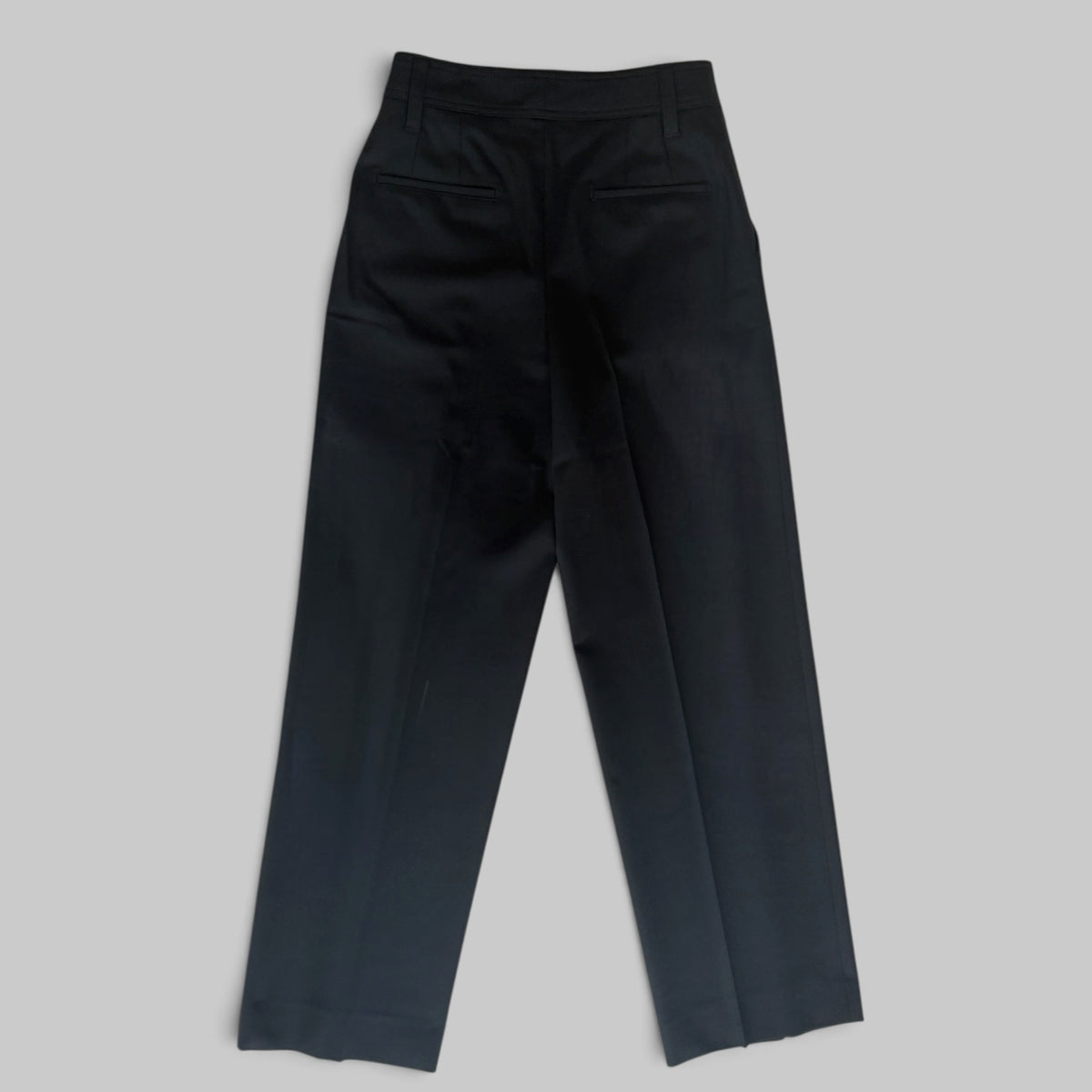 Single Pleat Front Trouser in Black by Maria McManus, detail view