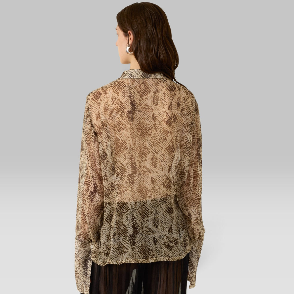 Dana Lemon Snakeskin Shirt by Alix of Bohemia, detail view