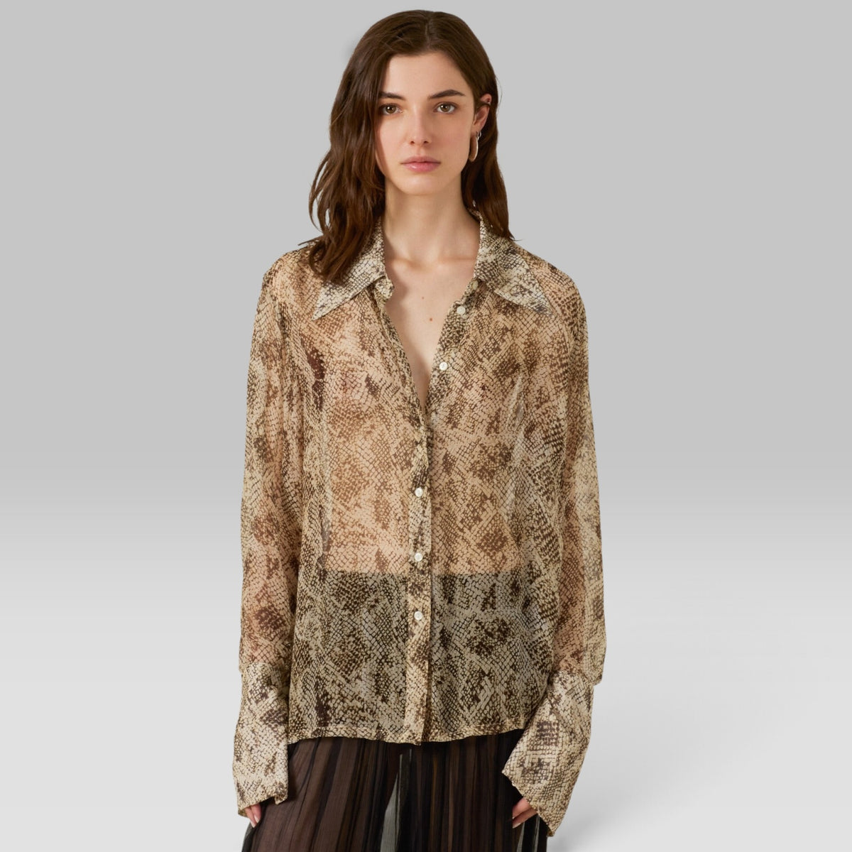 Dana Lemon Snakeskin Shirt by Alix of Bohemia