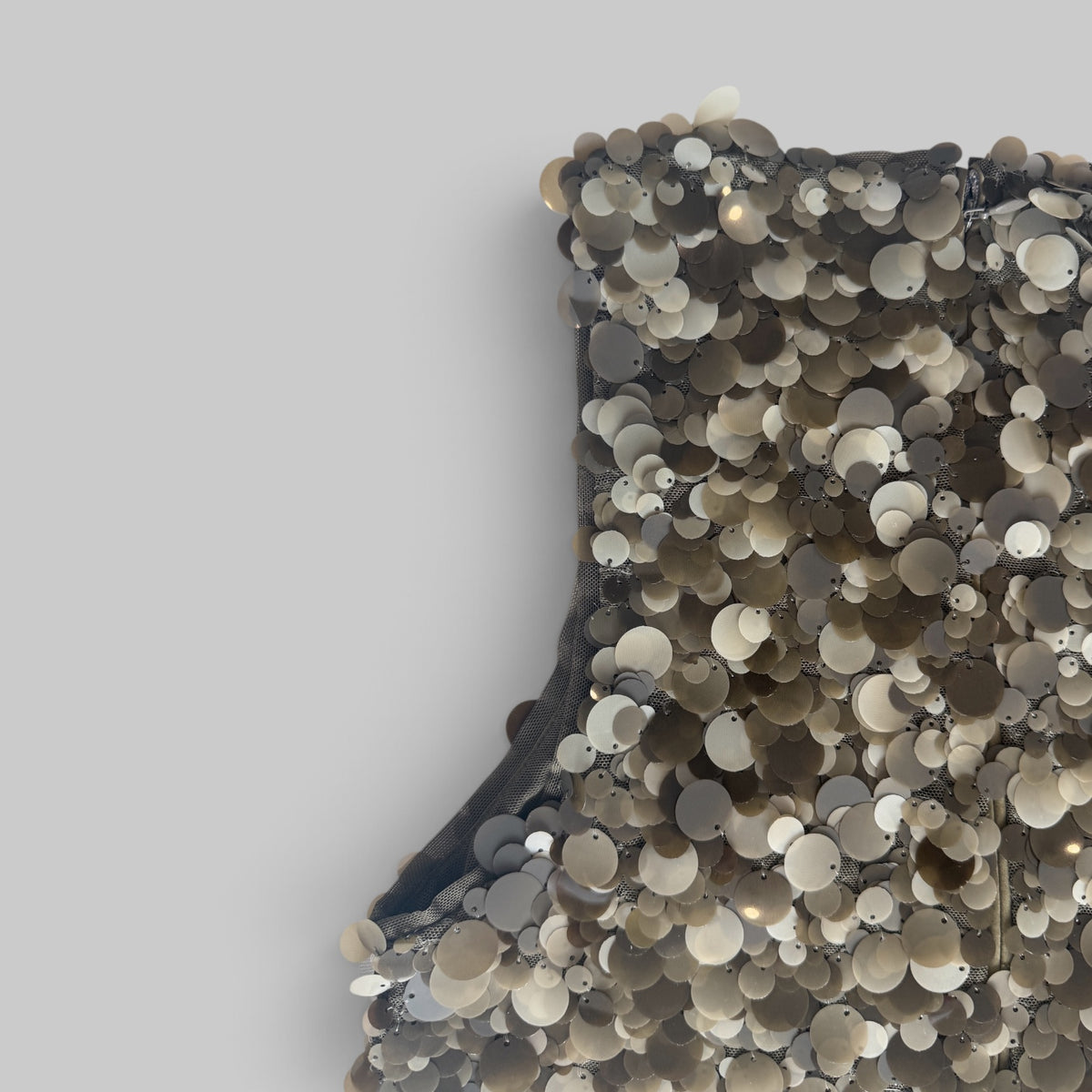 Cara Cara Senza Top in Taupe Palette Sequin — back view