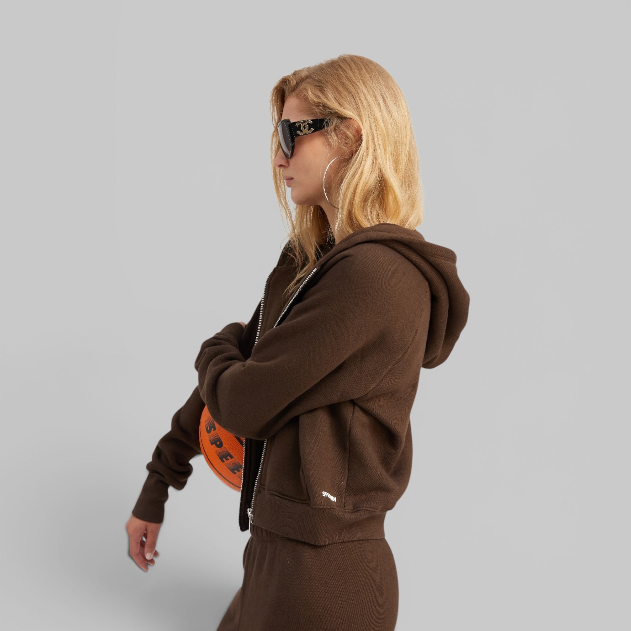 Shrunken Raglan Hoodie by SPRWMN, Americano, back view