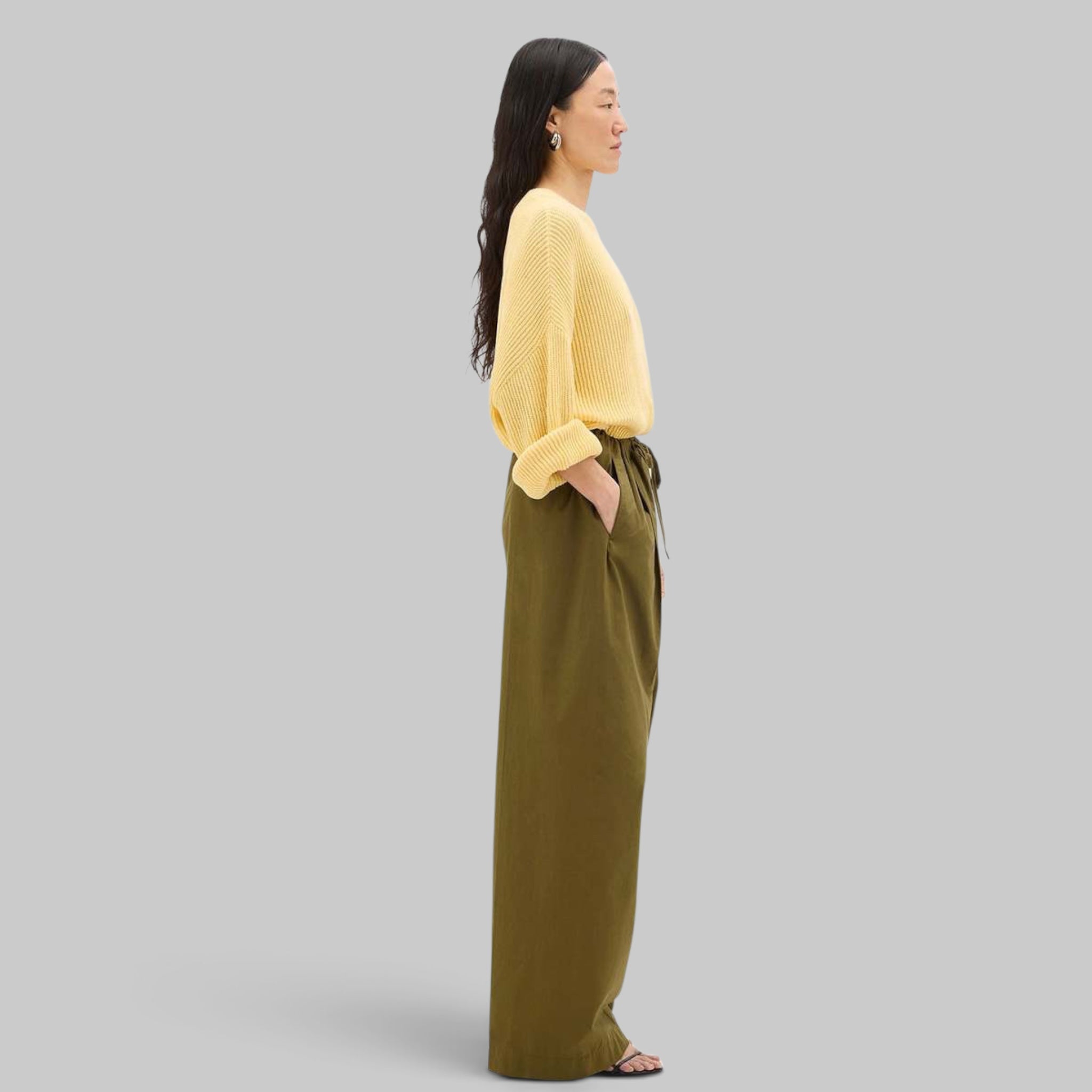 Draped Crew Knit by Another Tomorrow, side view