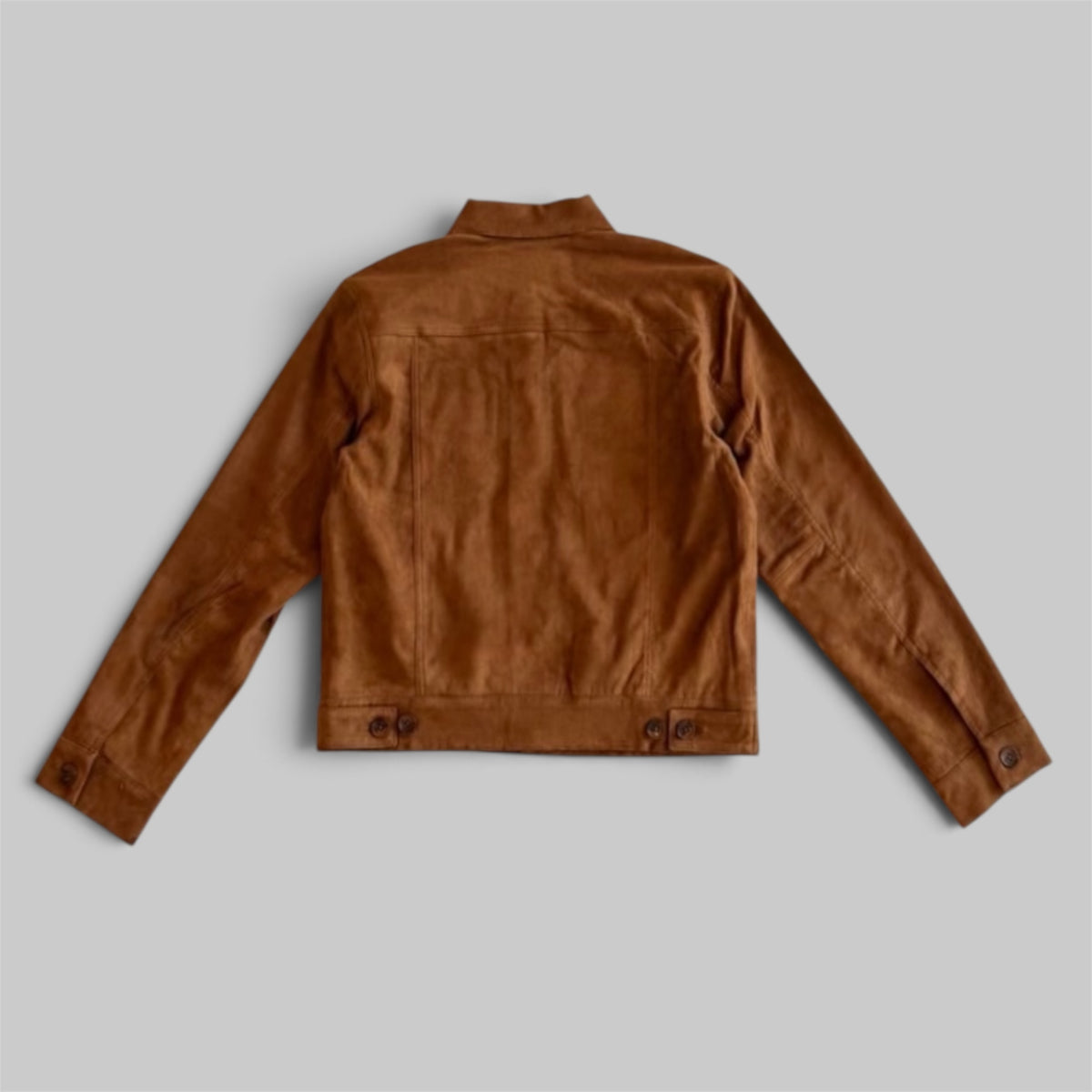 SPRWMN Trucker Jacket in Dark Cognac — side view