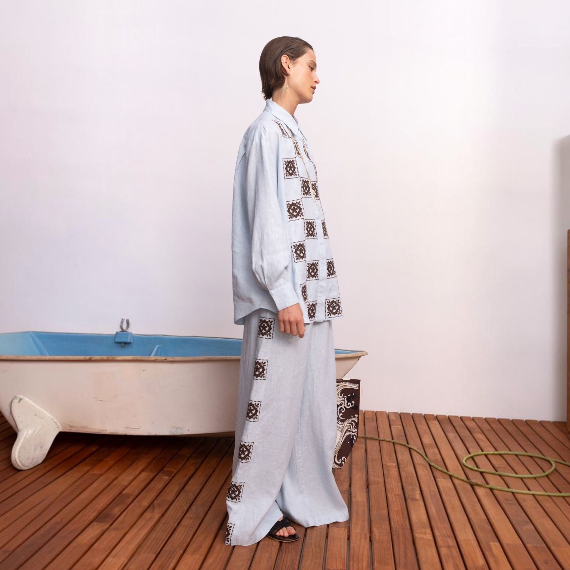 Grace Shirt and Grace Pant by Alemais, side view