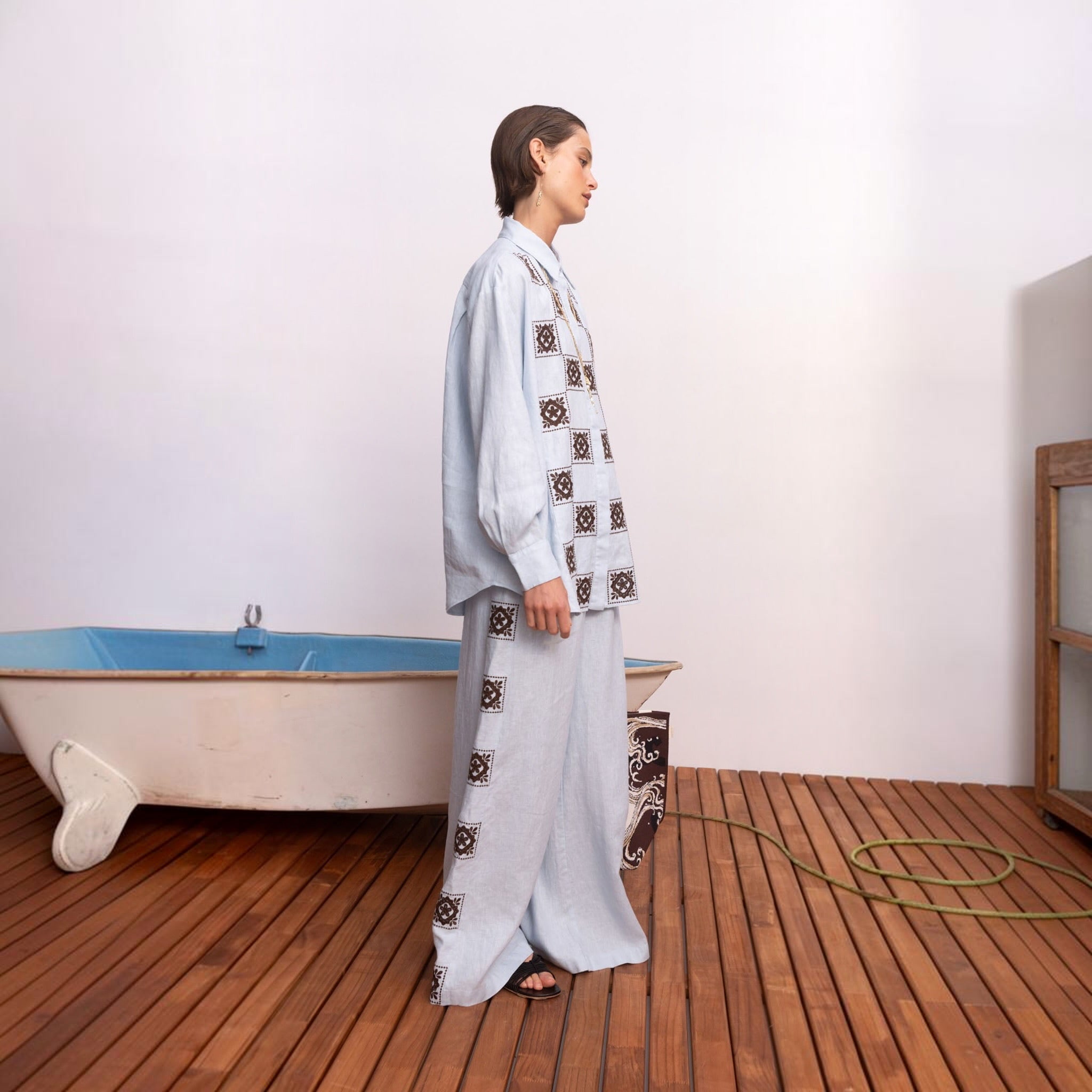Grace Shirt and Grace Pant by Alemais, side view