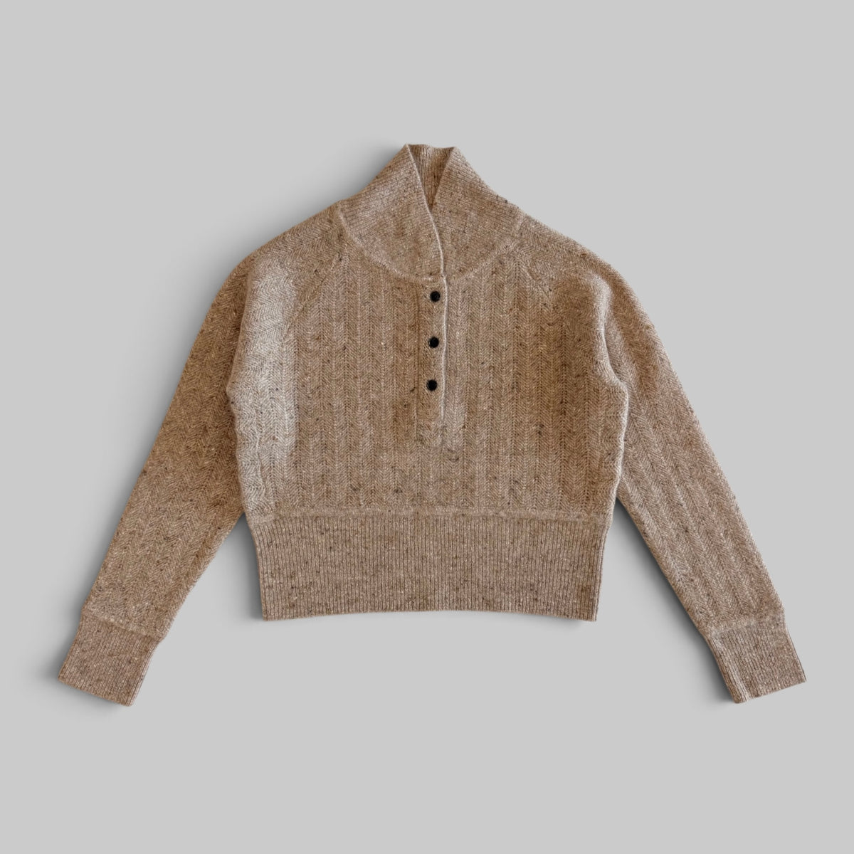 Cropped Henley Sweater by CO, styled view