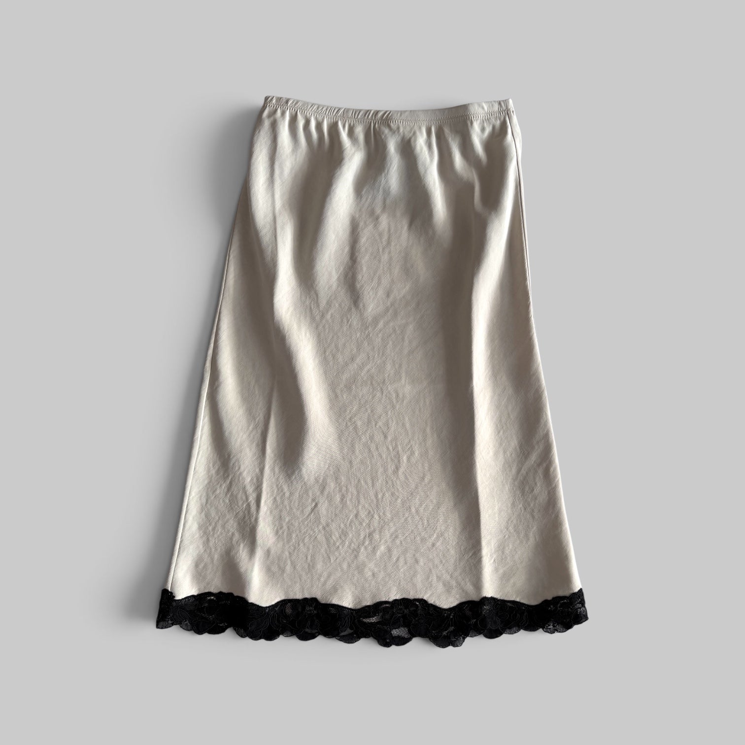 Bias Lace Skirt in Champagne by Maria McManus, back view