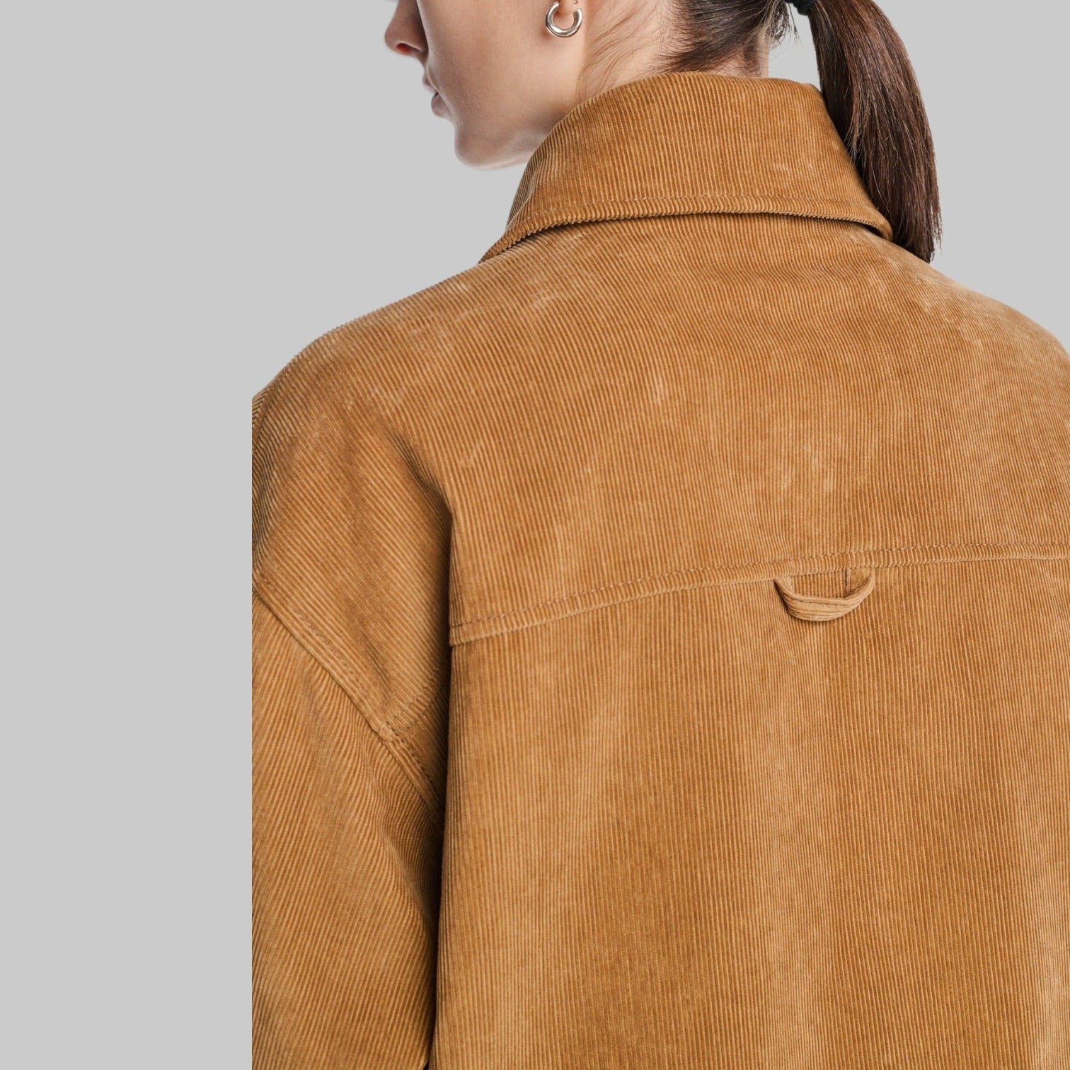 Cropped A-Line Jacket in Caramel by Maria McManus, back view