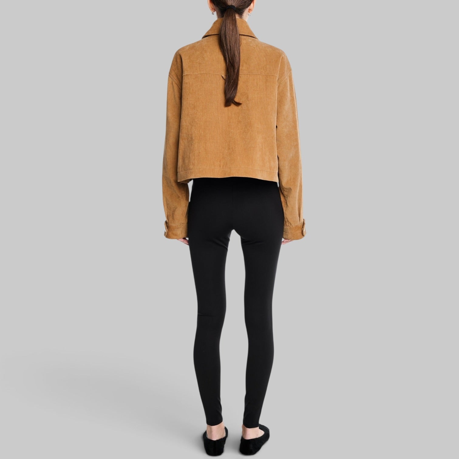 Cropped A-Line Jacket in Caramel by Maria McManus, side view