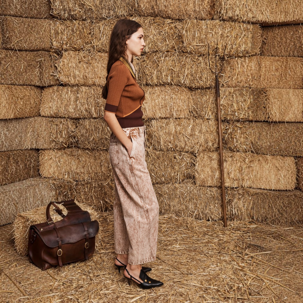 Spur Denim Cropped Jean by Alémais, styled view