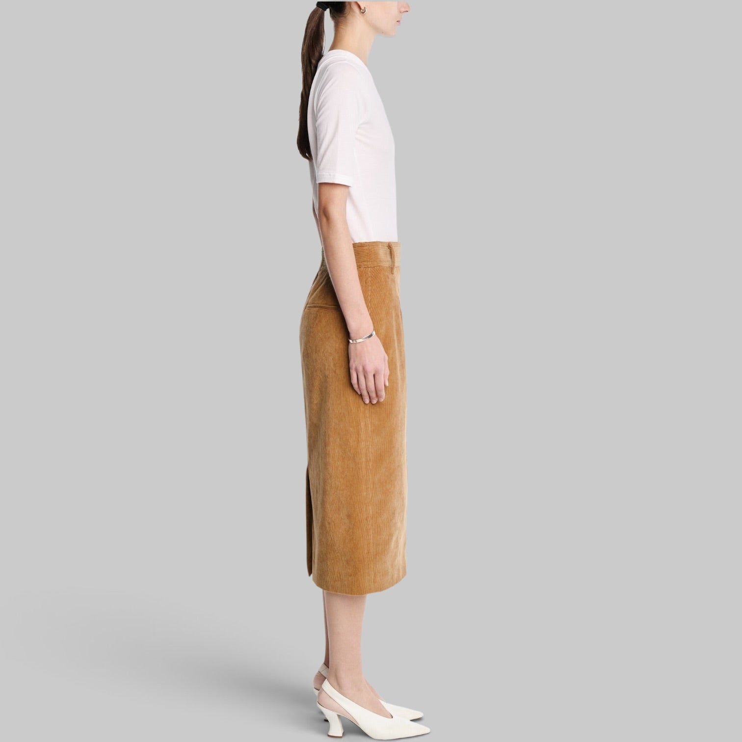 Zipper Pencil Skirt in Caramel by Maria McManus