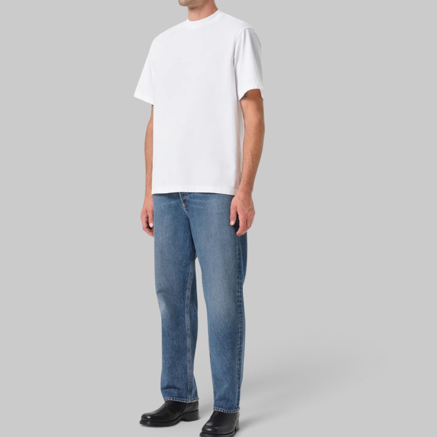Asha Mock Neck Tee by AGOLDE, back view