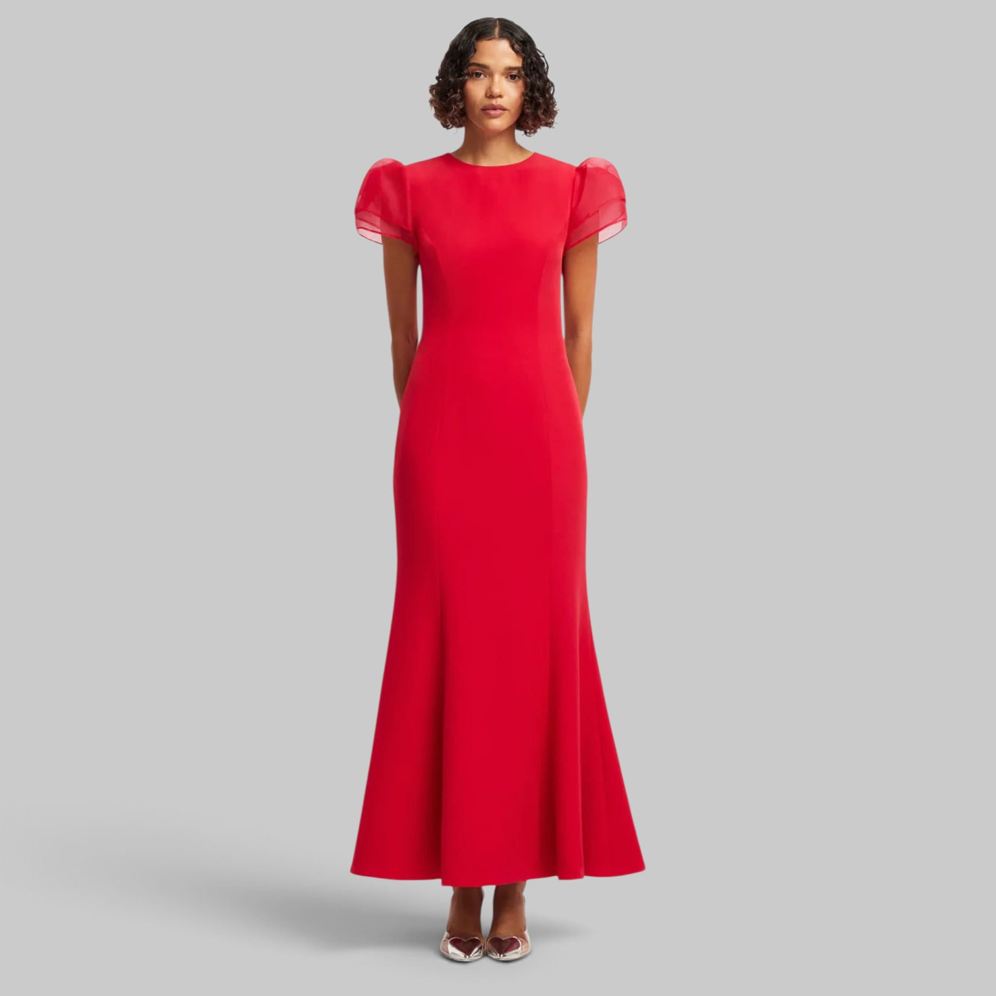 Sofia Puff Sleeve Maxi Dress in Vermilion by Leo Lin