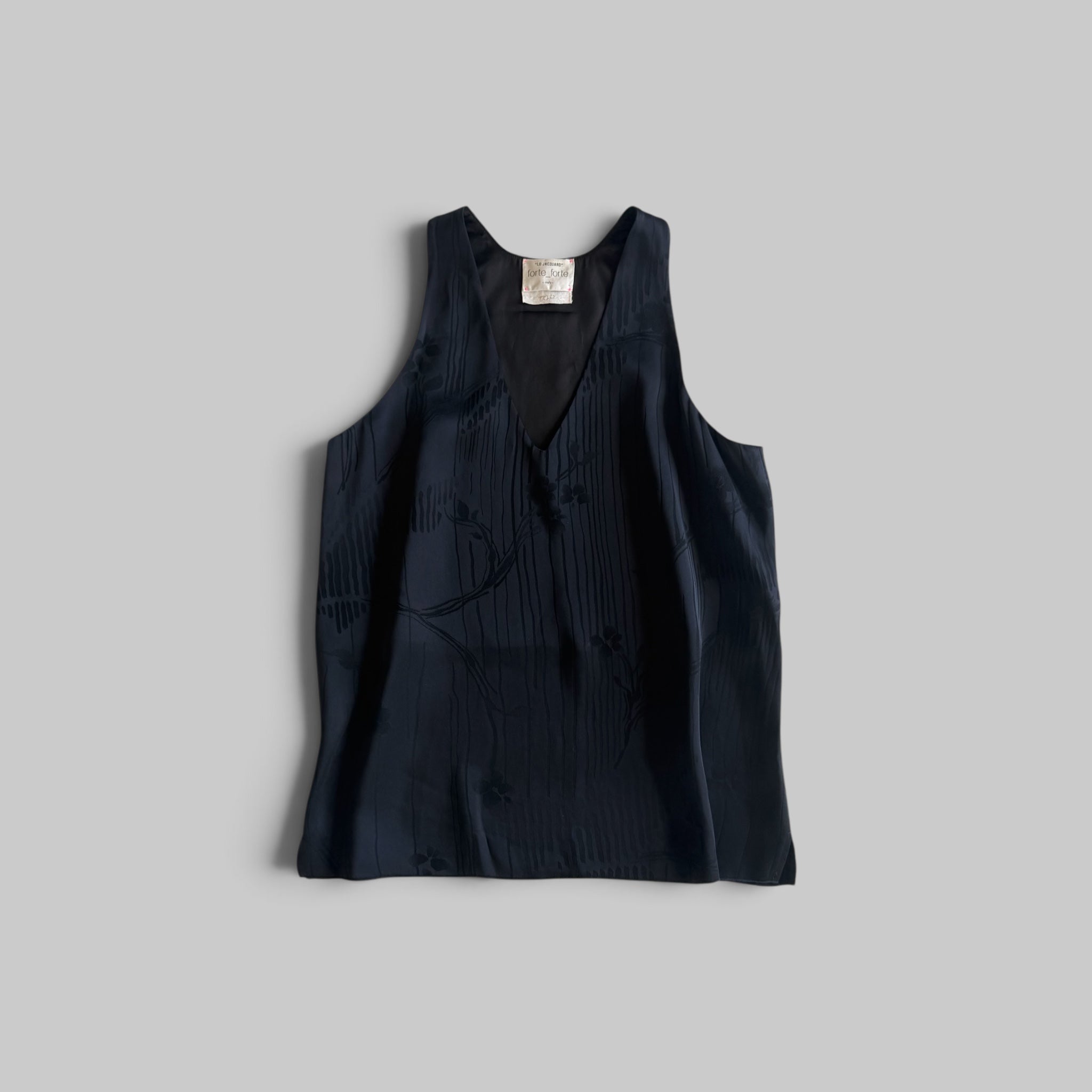 The Lotus Fluid Jacquard Top by Forte Forte, styled view