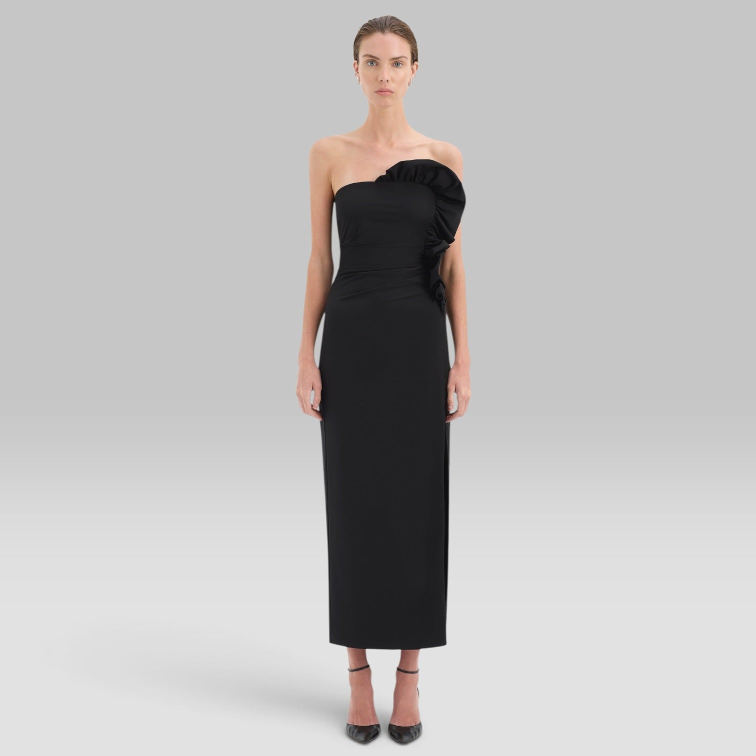 Siella Strapless Gown by SIR., side view