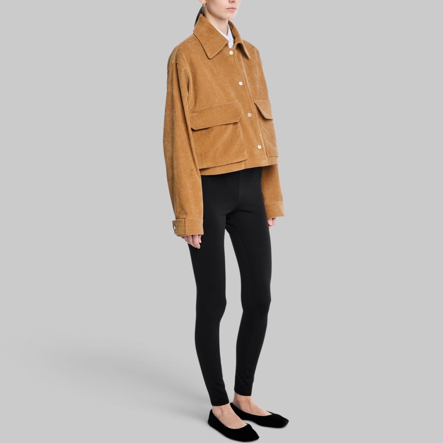 Cropped A-Line Jacket in Caramel by Maria McManus, detail view