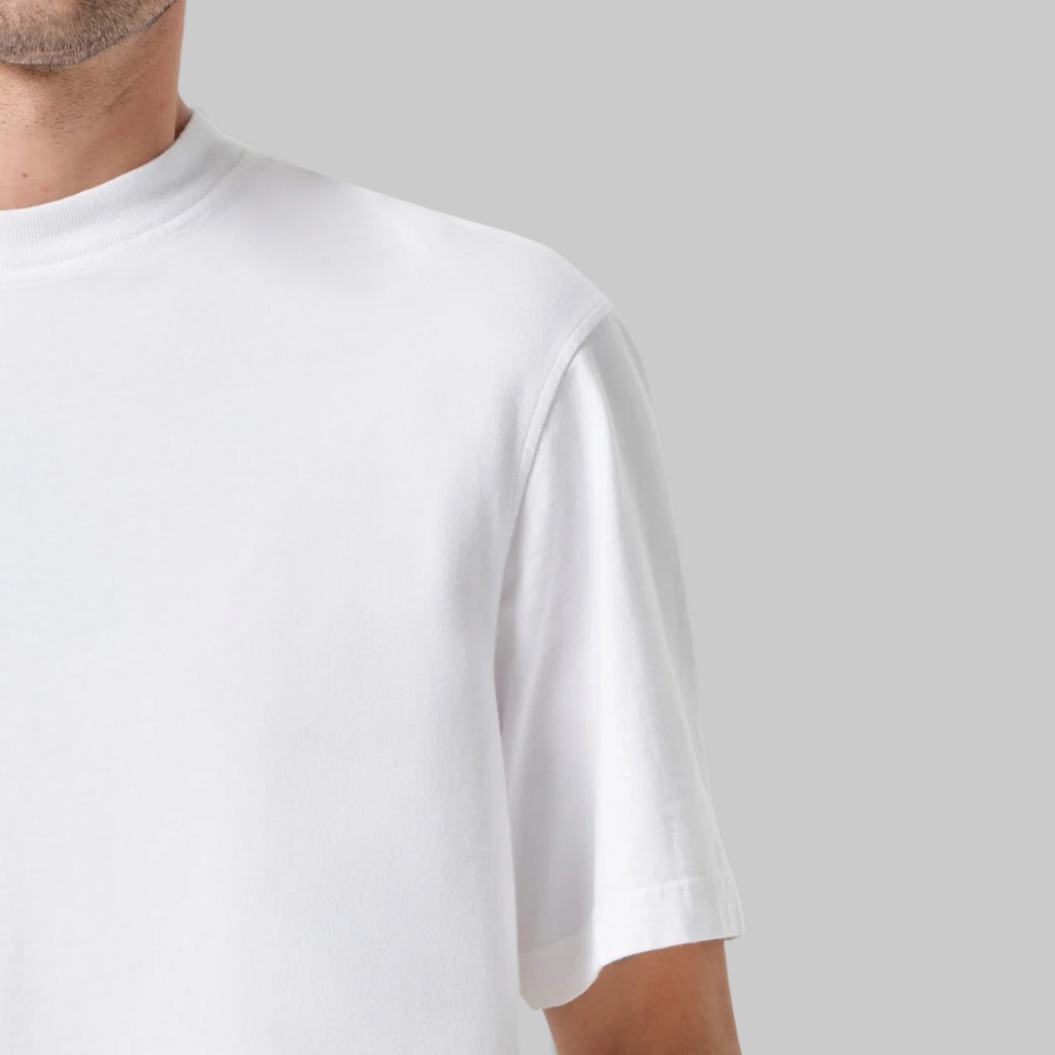 Asha Mock Neck Tee by AGOLDE, close up