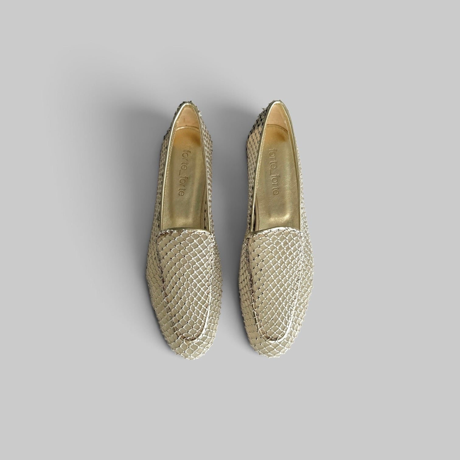 Strass Mesh Loafer by Forte Forte in Platino