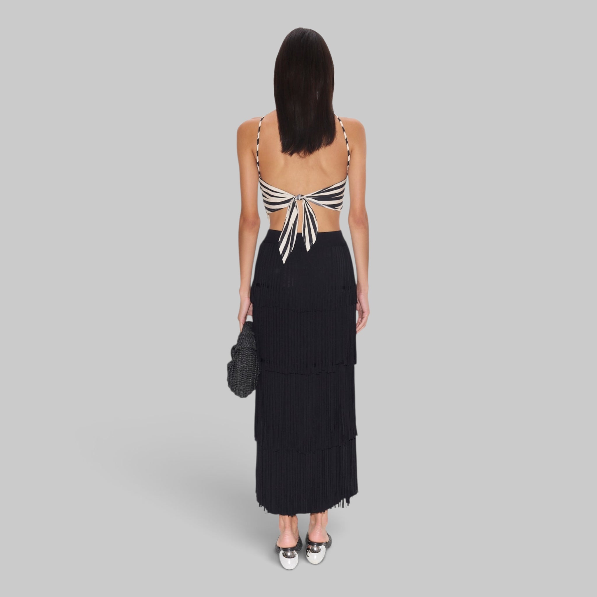 Za Za Knit Fringe Skirt by Simon Miller, back view