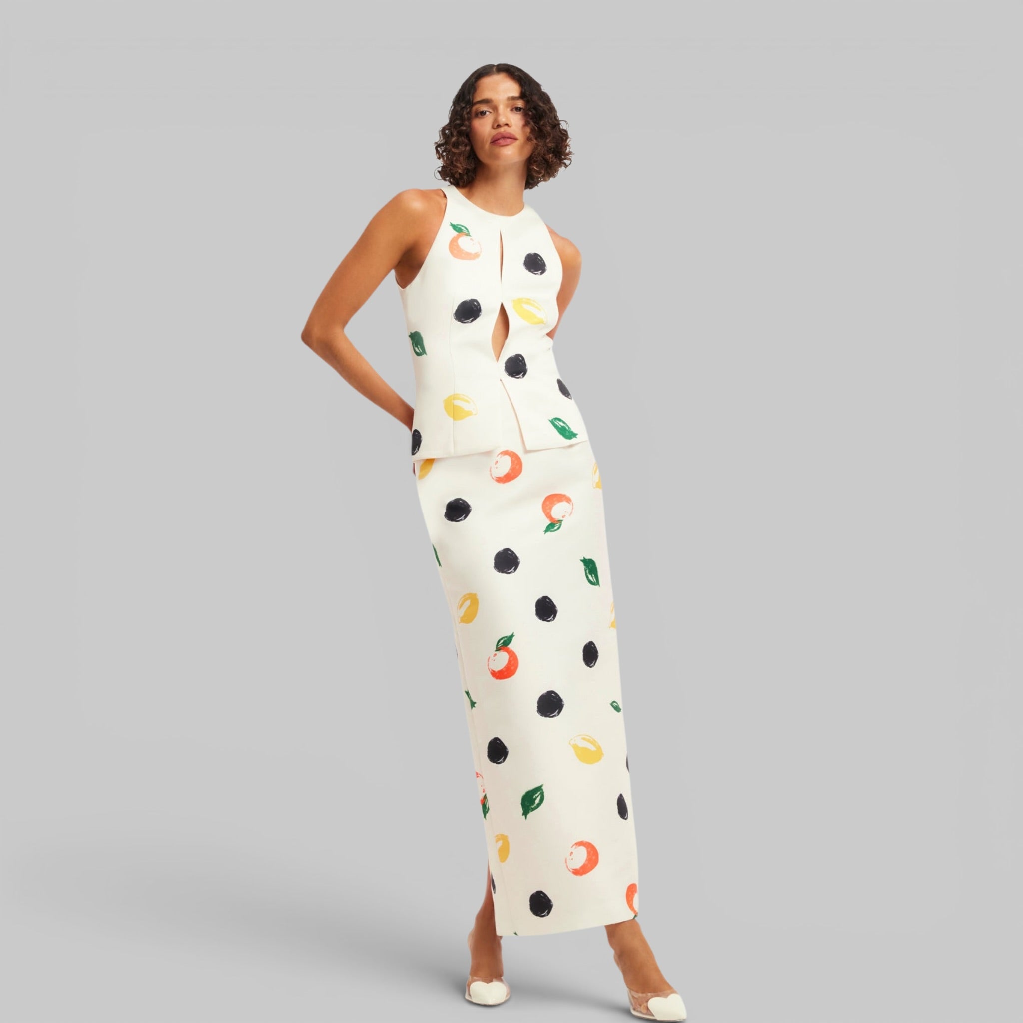 Amelia Top - Citrus Spots