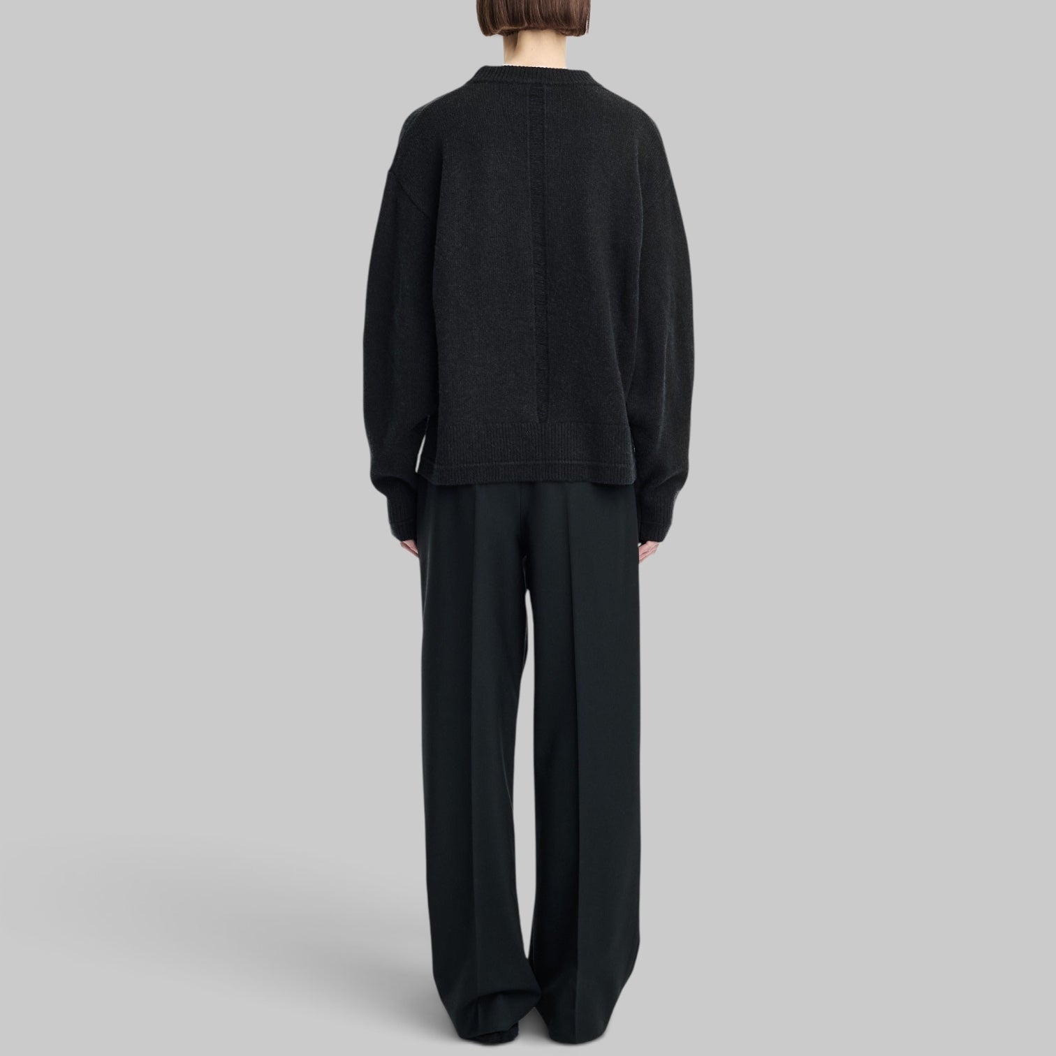 Single Pleat Front Trouser in Black by Maria McManus, alternate view