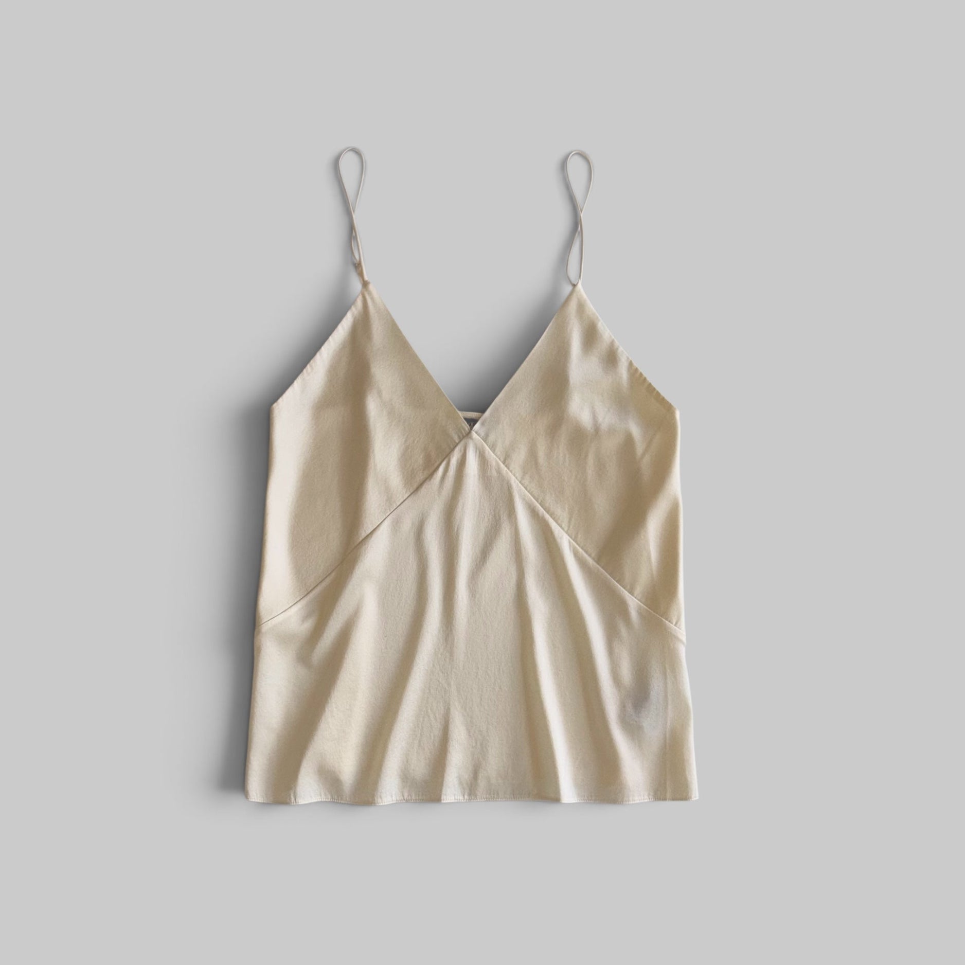 Heavy Stretch Silk Satin Spaghetti Straps Top by Forte Forte in Avorio
