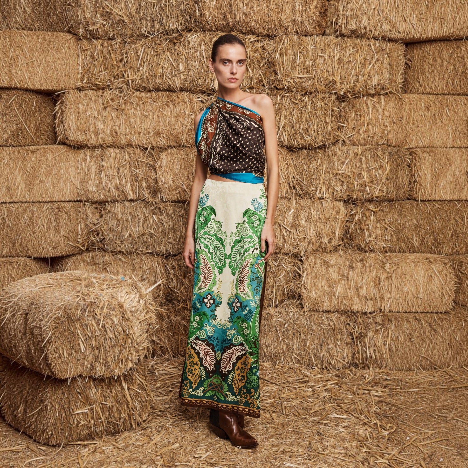 Alma Silk Scarf by Alémais, side view
