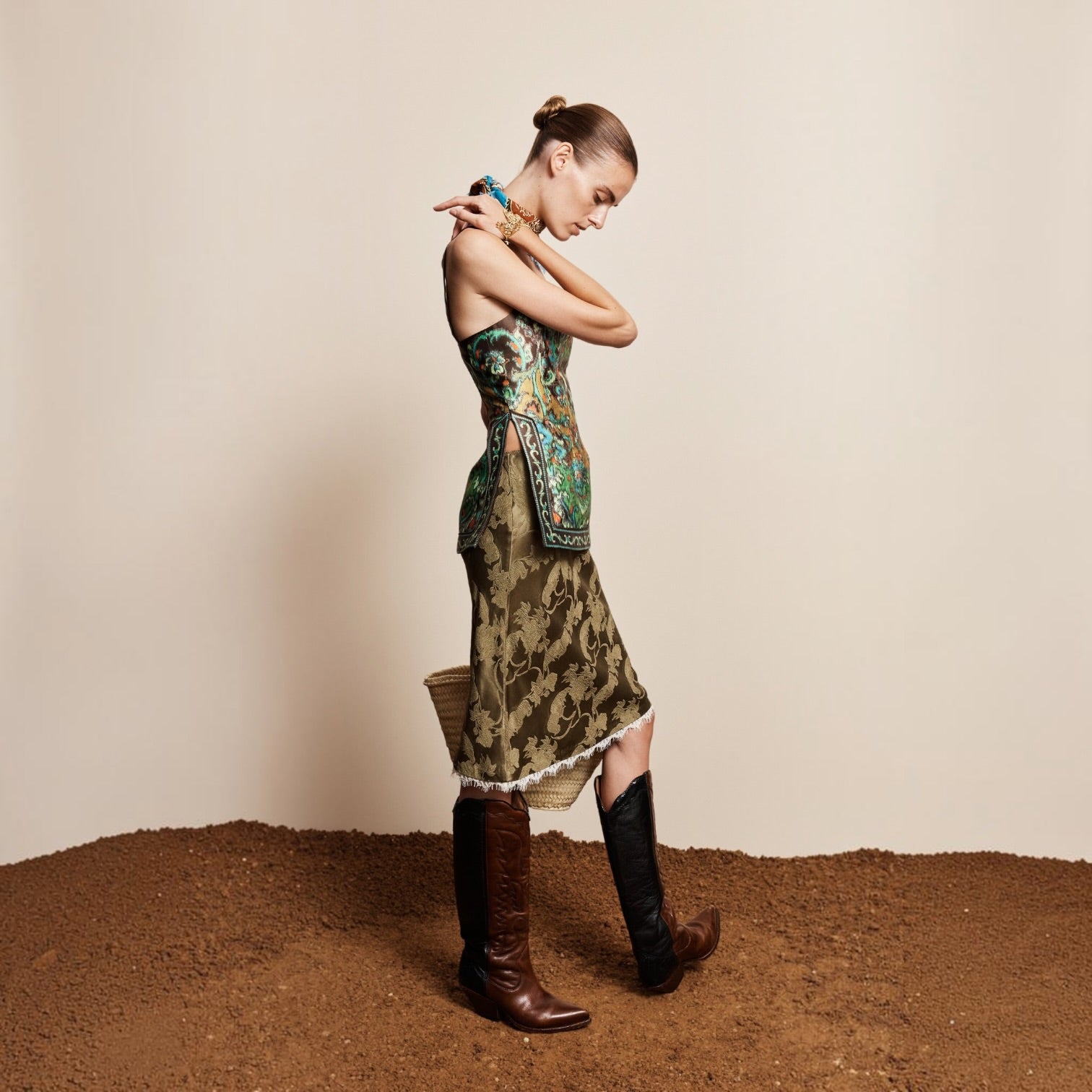 Winifred Bias Slip Skirt by Alémais, detail view