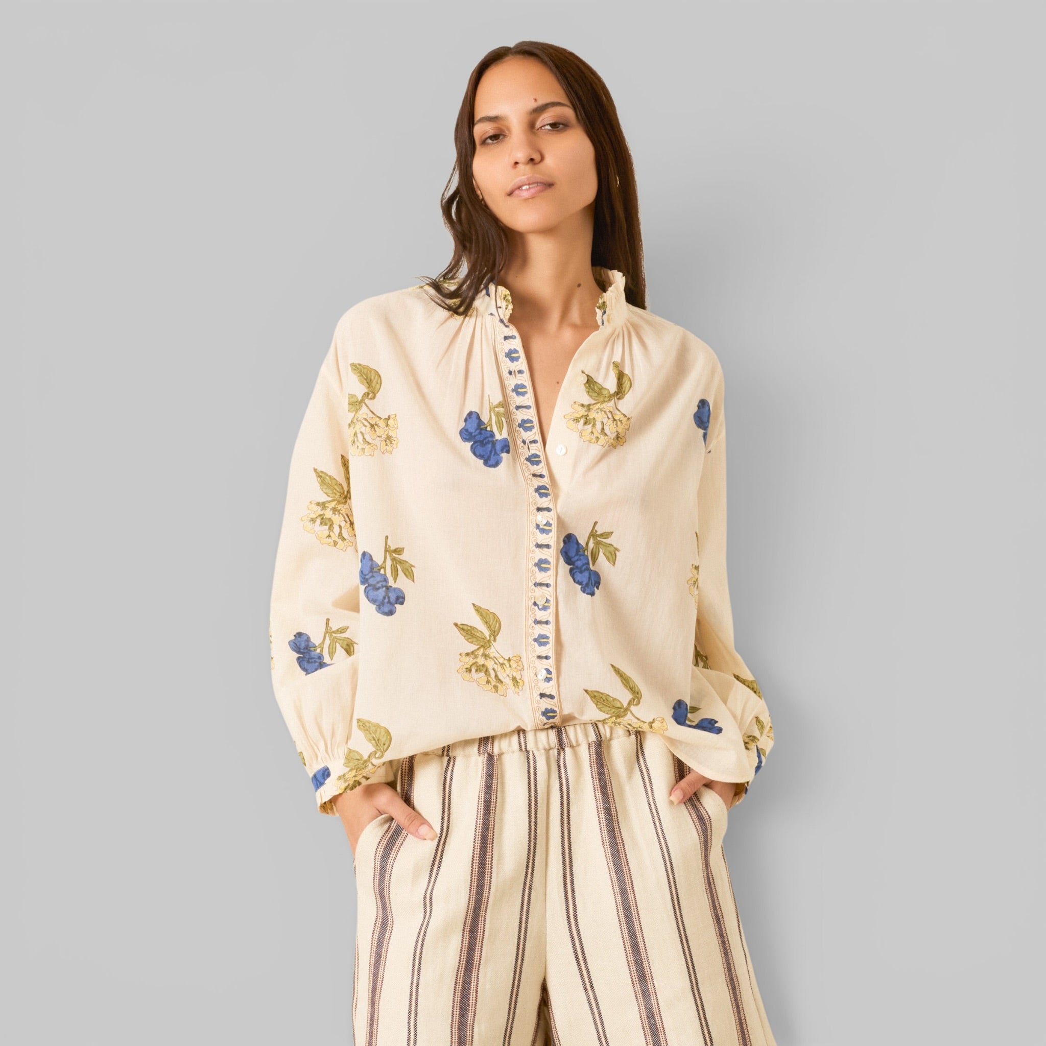 Poet Blueberry Flora Blouse by Alix of Bohemia