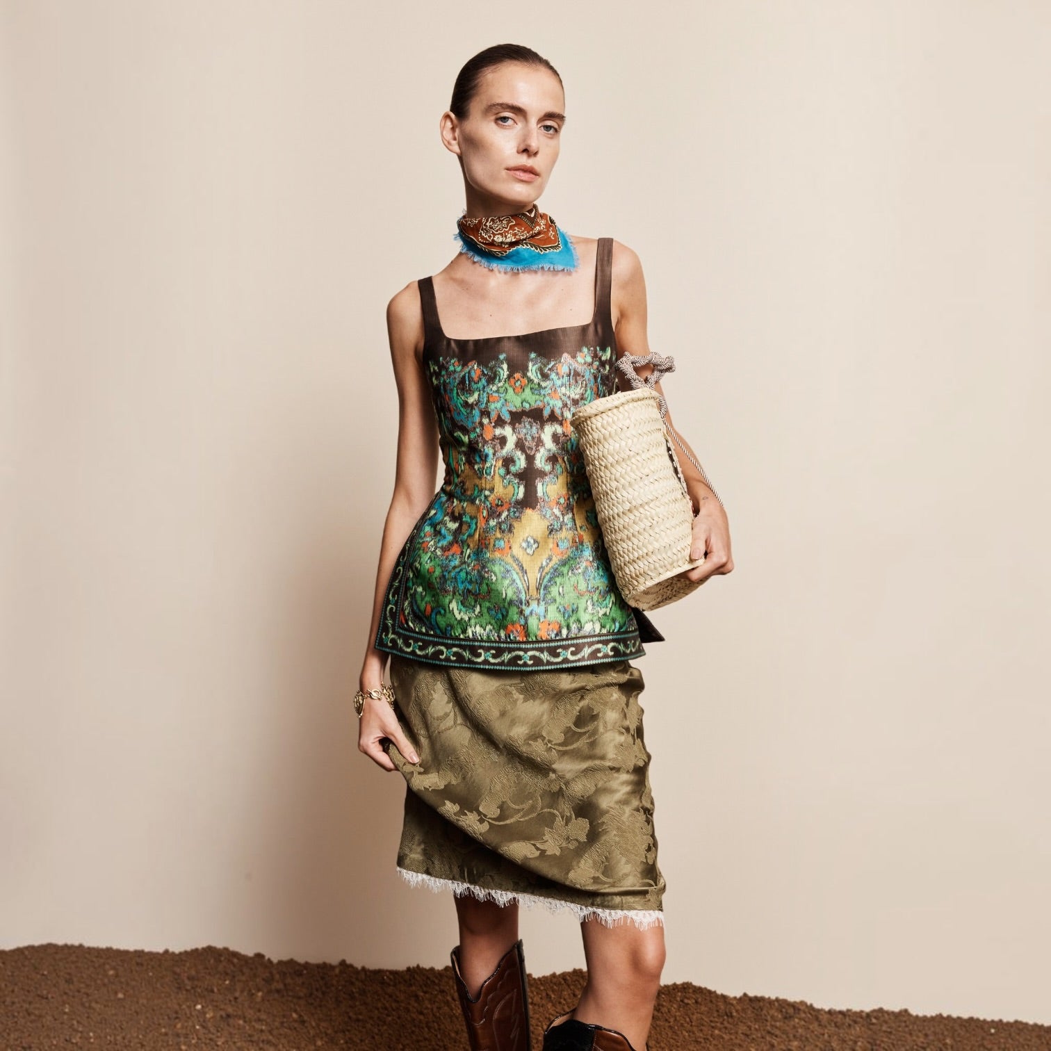 Winifred Bias Slip Skirt by Alémais, back view